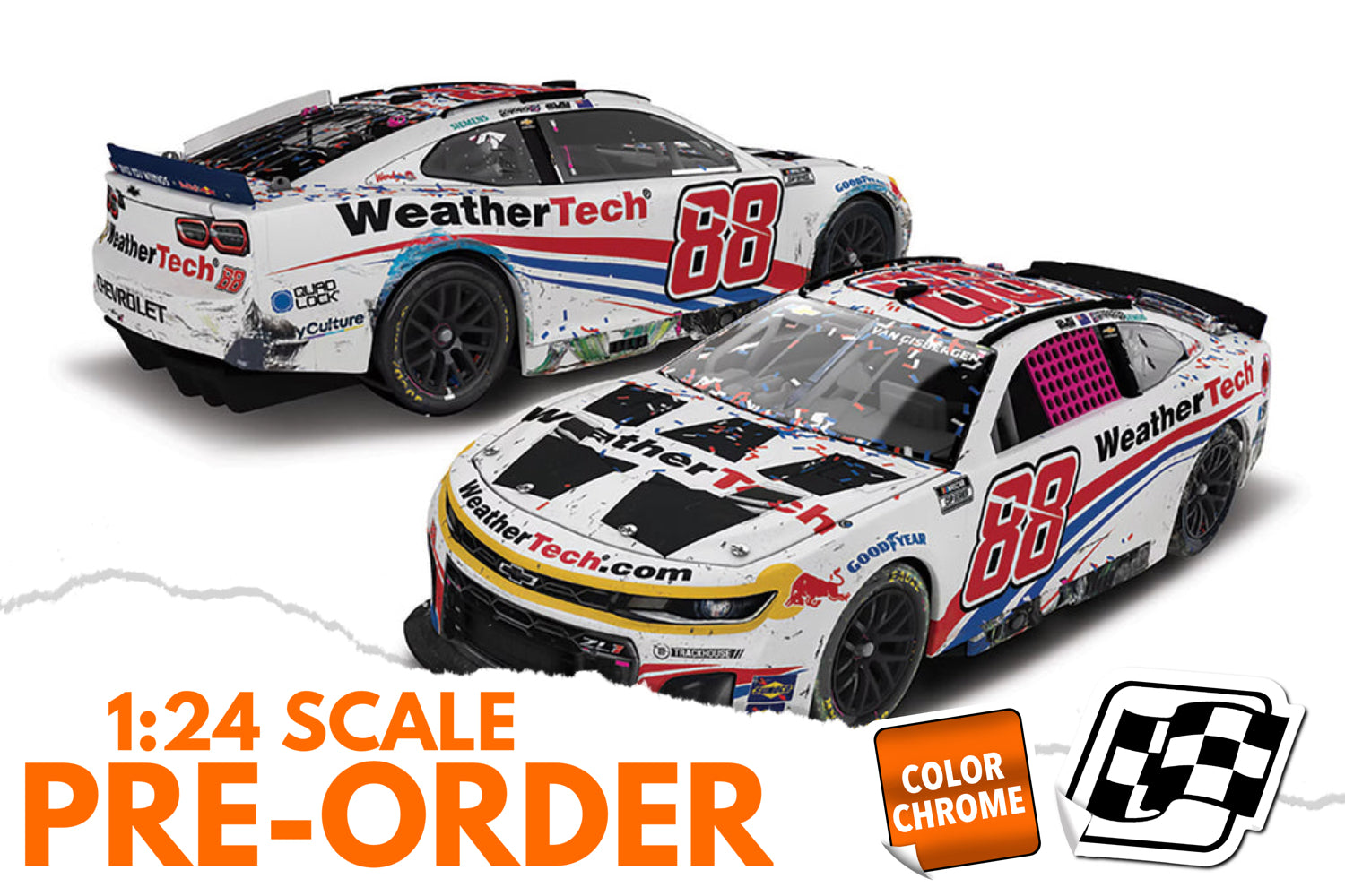 2025 Shane van Gisbergen 1:24 WeatherTech Charlotte Roval Race Win COLOR CHROME Diecast