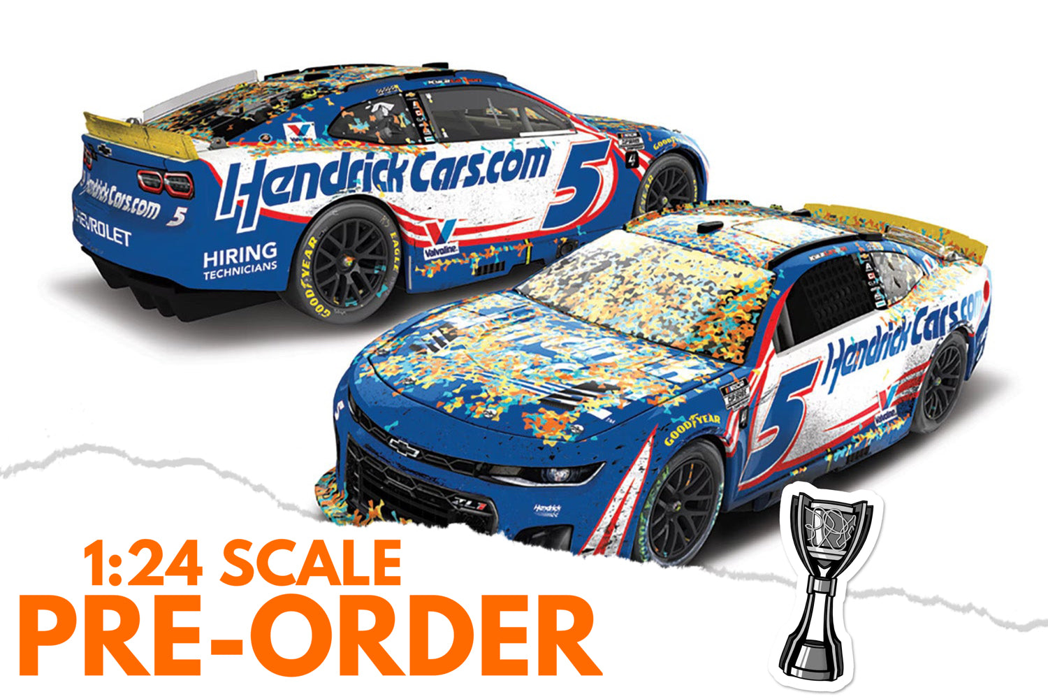 2025 Kyle Larson 1:24 HendrickCars.com Cup Champion Phoenix Raced Version Diecast