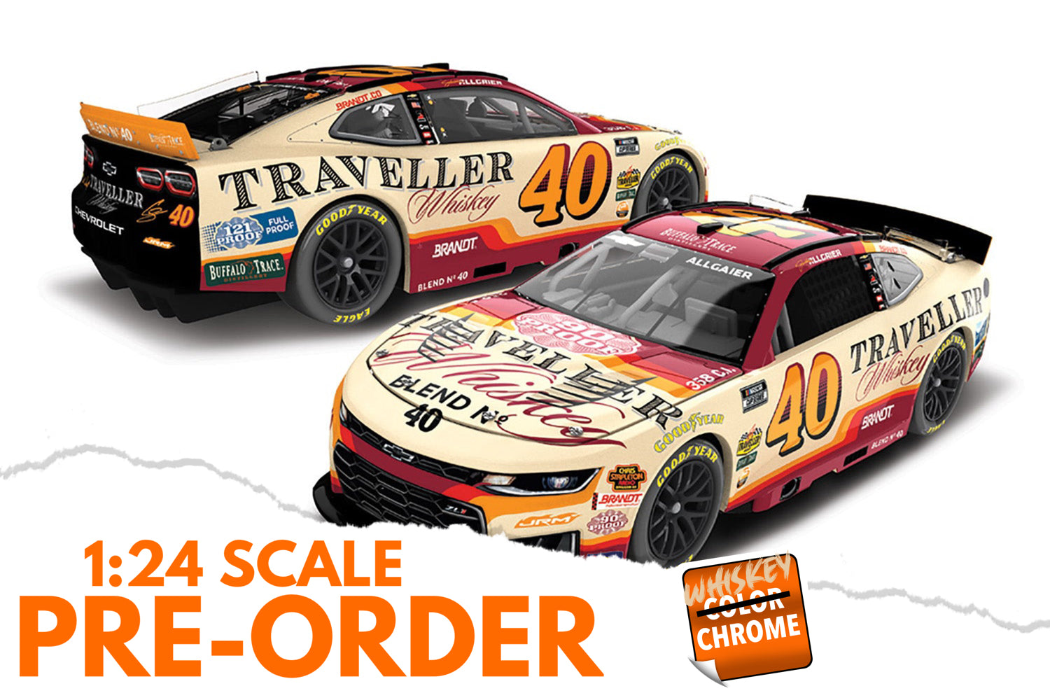 2026 Justin Allgaier 1:24 Traveller Whiskey WHISKEY FINISH Diecast