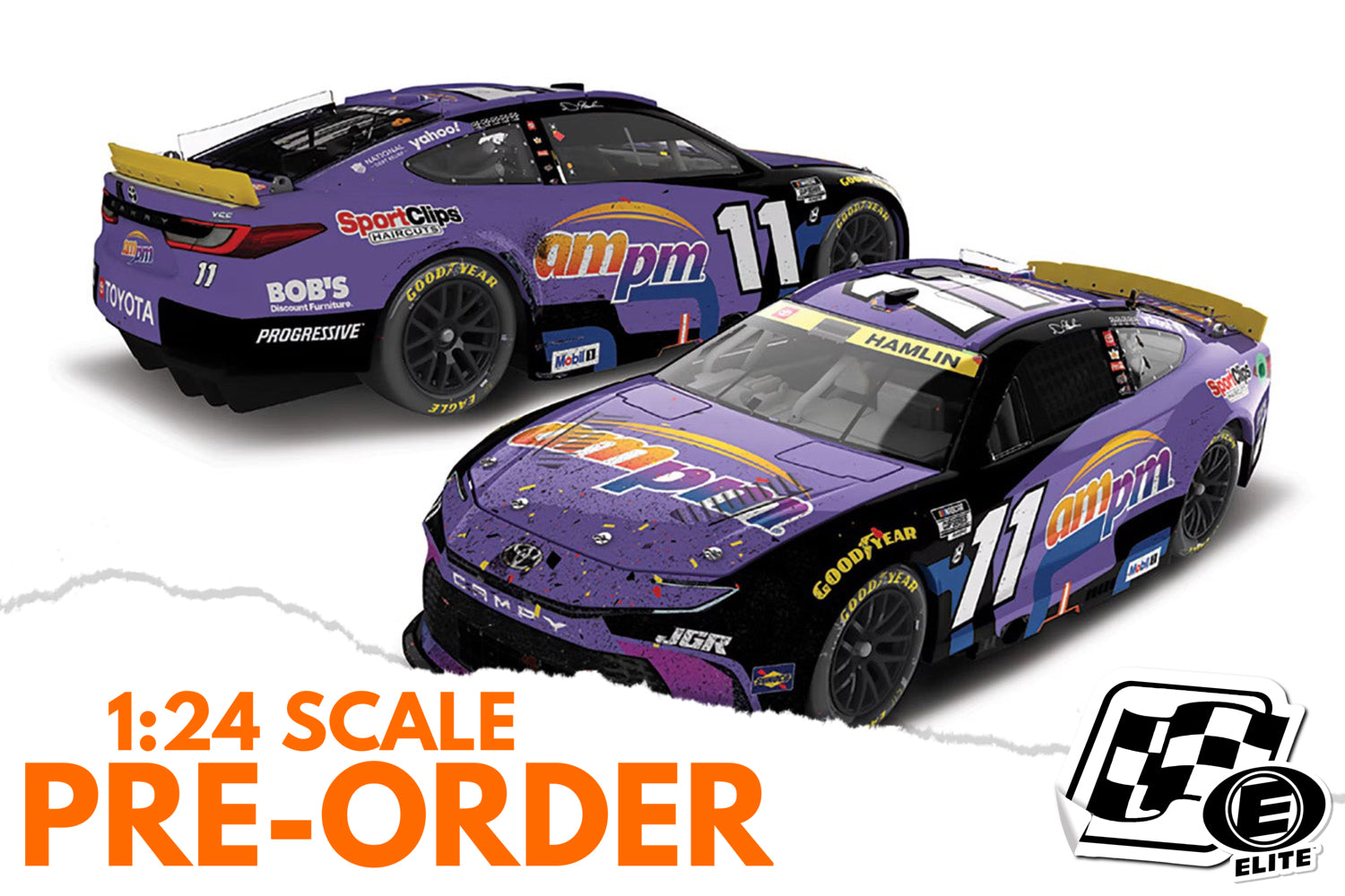 2025 Denny Hamlin 1:24 ampm Las Vegas Race Win ELITE Diecast