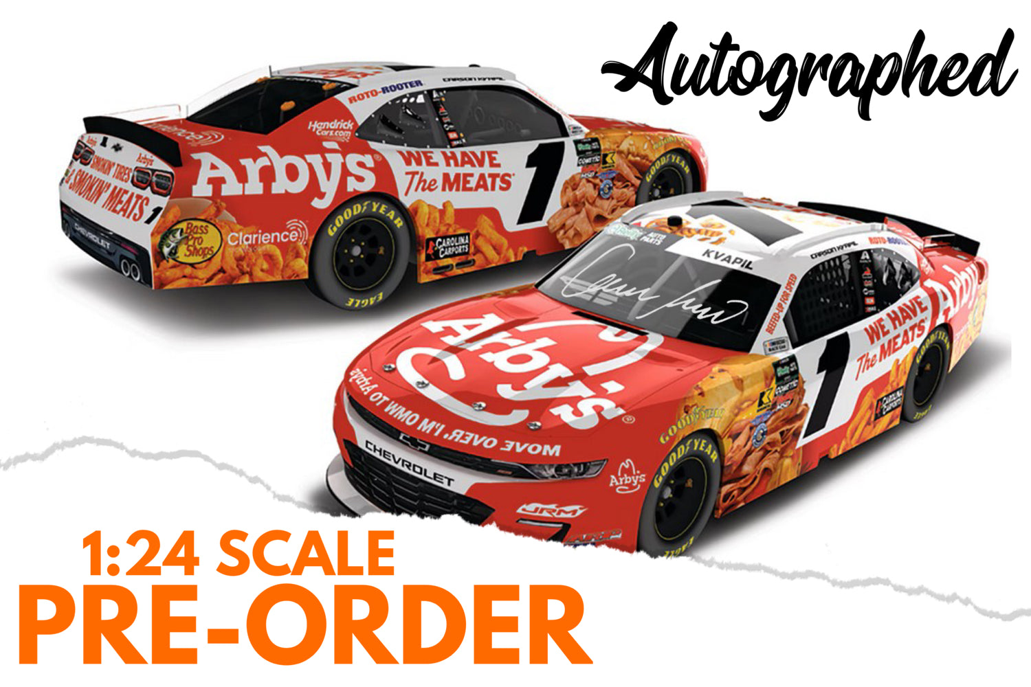 2026 Carson Kvapil 1:24 Arby's AUTOGRAPHED Diecast
