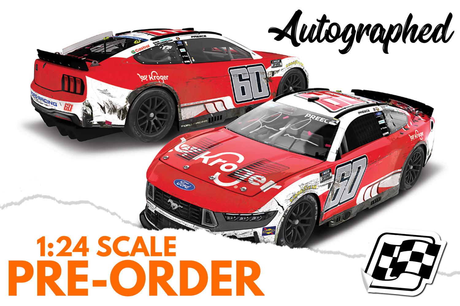 2026 Ryan Preece 1:24 Kroger Bowman Gray Clash Race Win AUTOGRAPHED Diecast