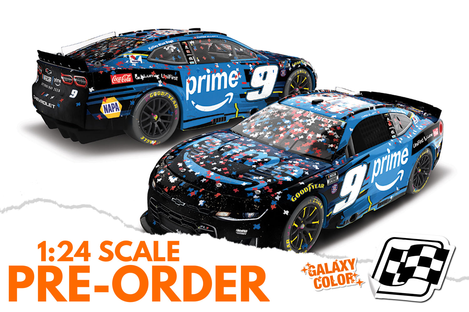 2026 Chase Elliott 1:24 Amazon Prime Texas Motor Speedway Würth 400 Race Win GALAXY COLOR Diecast