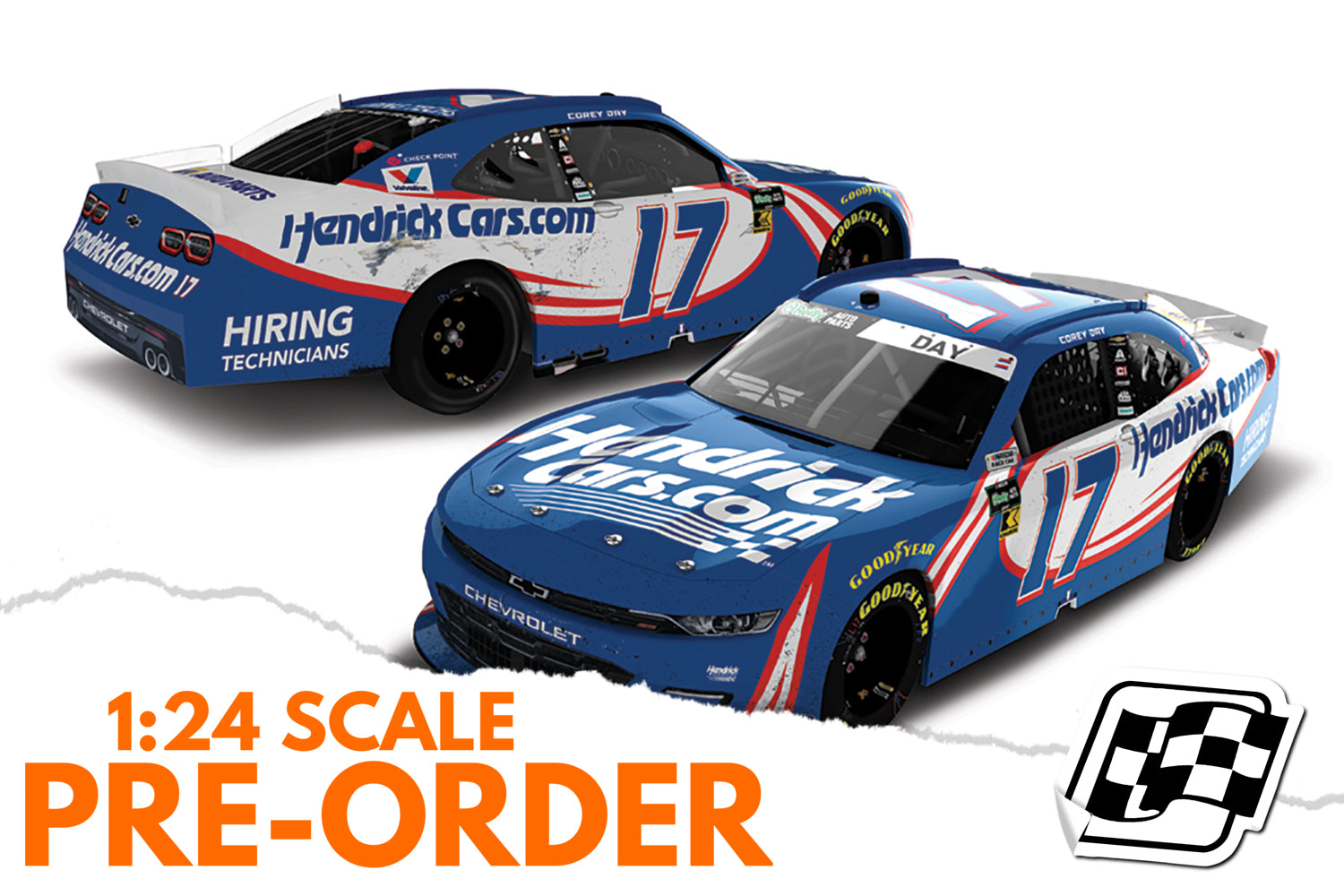 2026 Corey Day 1:24 Hendrickcars.com Talladega Race Win Diecast