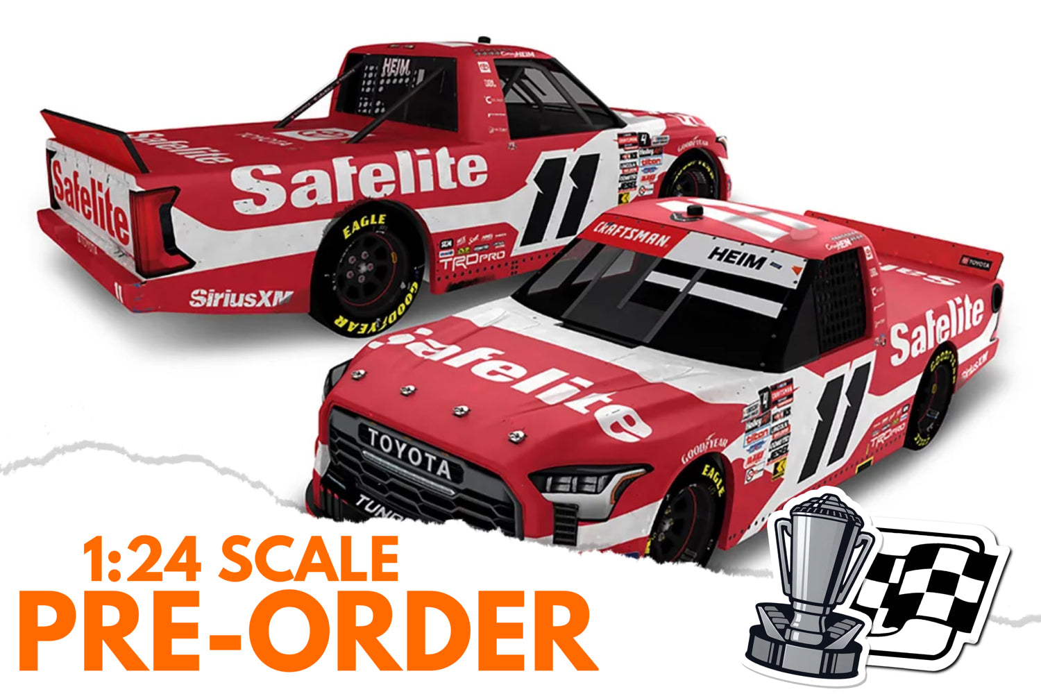 2025 Corey Heim 1:24 Safelite Phoenix Race Win Diecast
