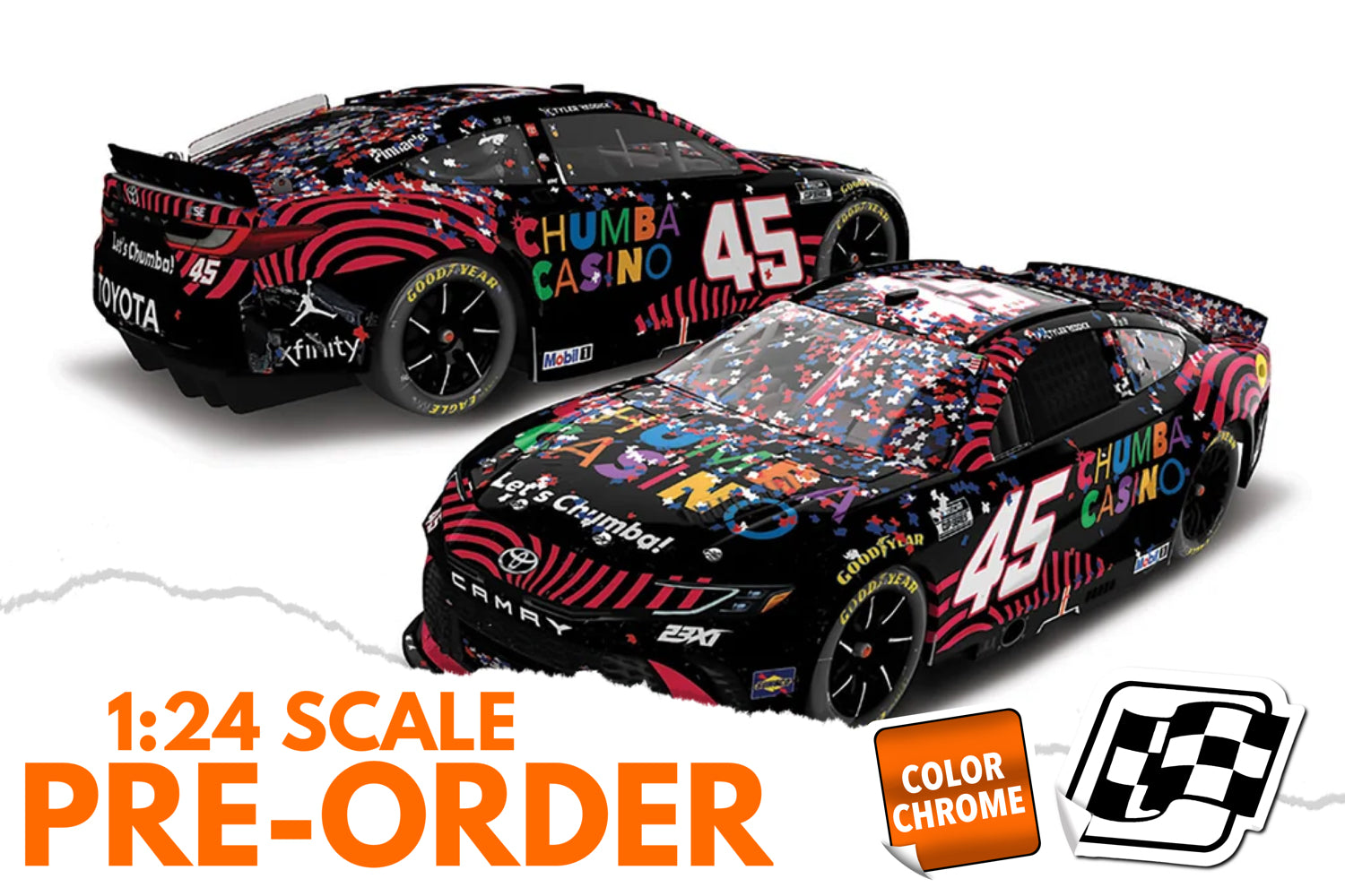 2026 Tyler Reddick 1:24 Chumba Casino COTA Race Win COLOR CHROME Diecast