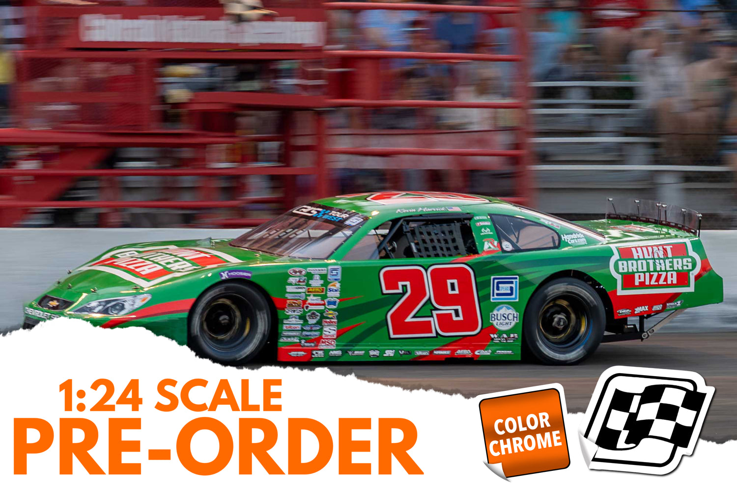 2026 Kevin Harvick 1:24 Hunt Brothers Pizza Colorado Race Win COLOR CHROME Diecast