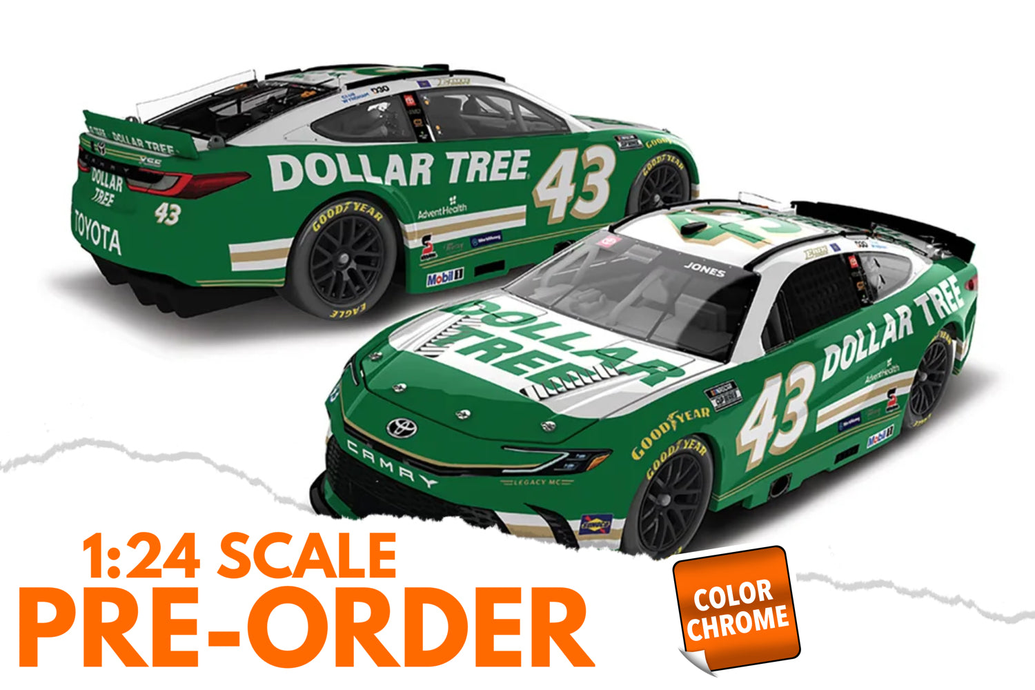 2026 Erik Jones 1:24 Dollar Tree COLOR CHROME NASCAR Diecast
