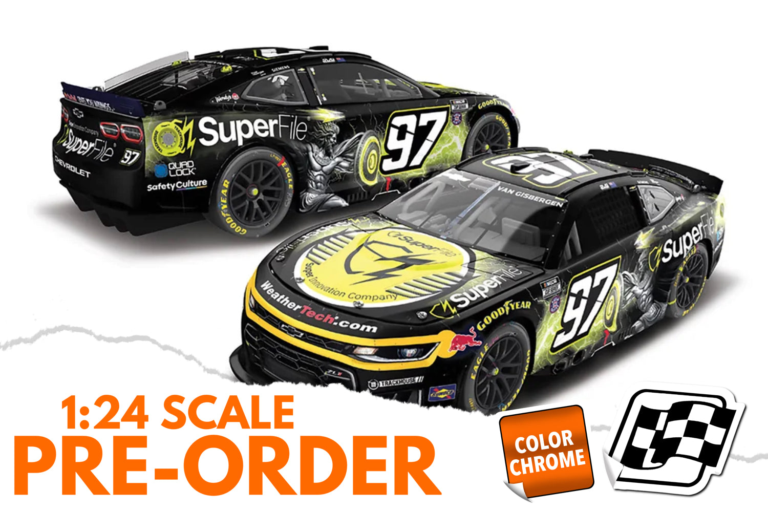 2026 Shane van Gisbergen 1:24 SuperFiles Watkins Glen Go Bowling Race Win COLOR CHROME NASCAR Diecast