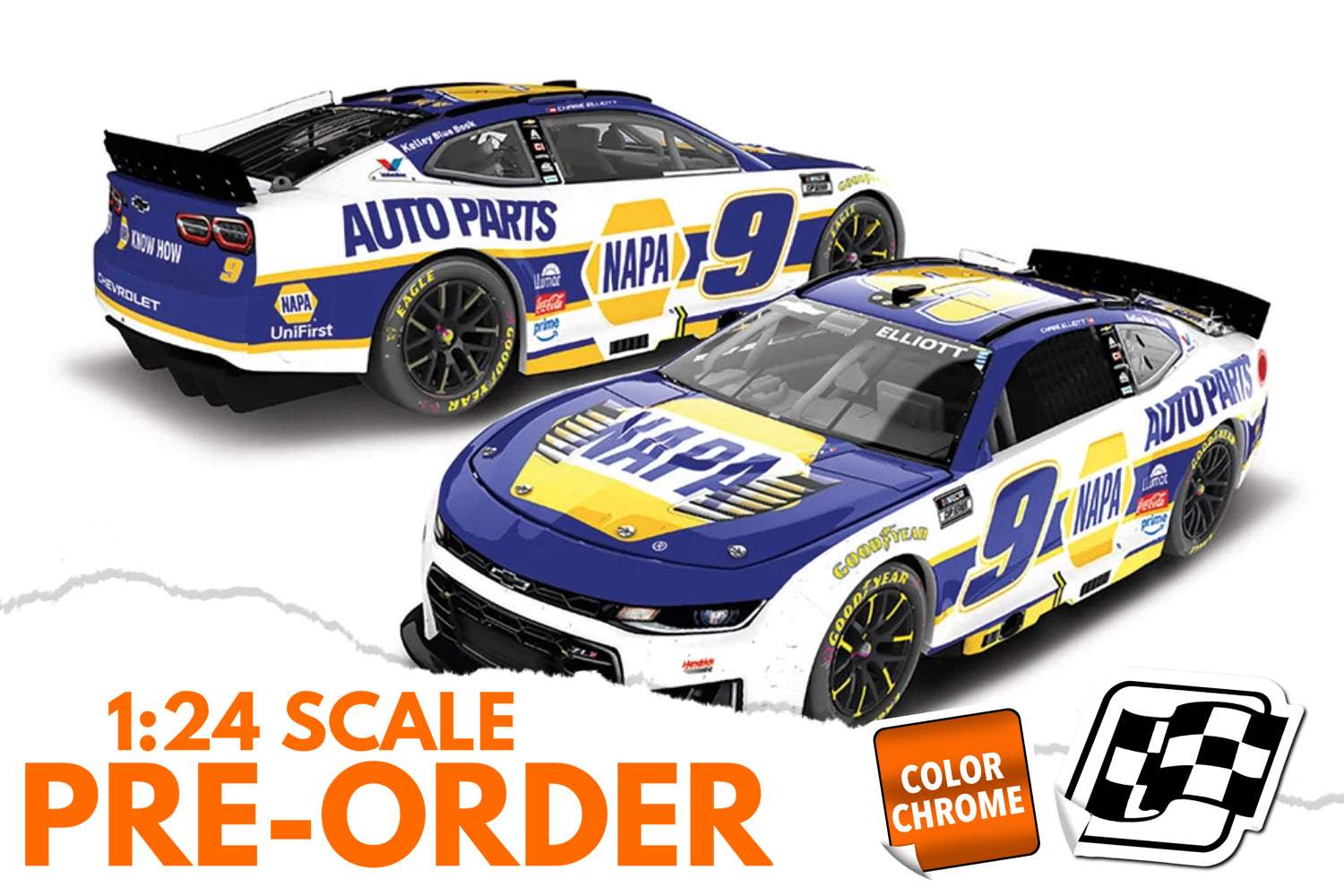 2026 Chase Elliott 1:24 NAPA Daytona Duel Race Win COLOR CHROME Diecast