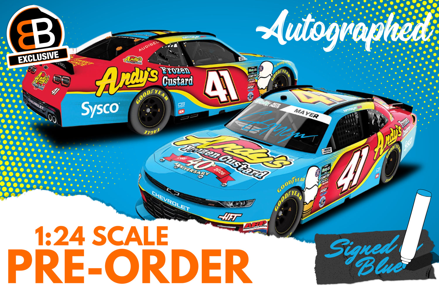 2026 Sam Mayer 1:24 Andy's Frozen Custard Autographed Diecast (SITE EXCLUSIVE)