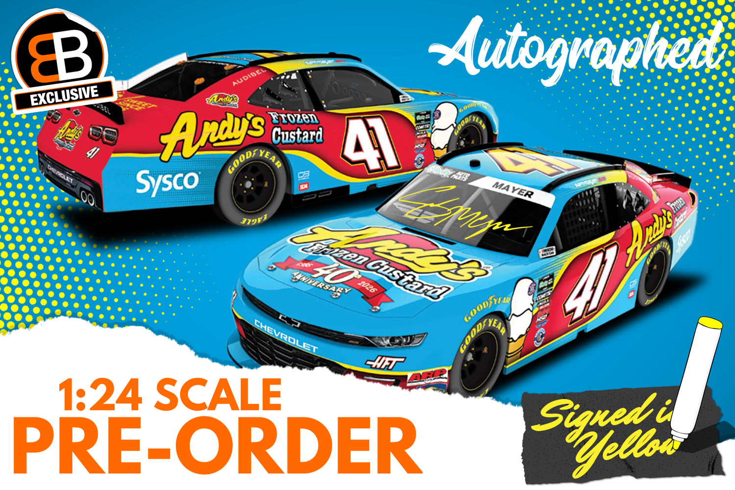 2026 Sam Mayer 1:24 Andy's Frozen Custard Autographed Diecast (SITE EXCLUSIVE)