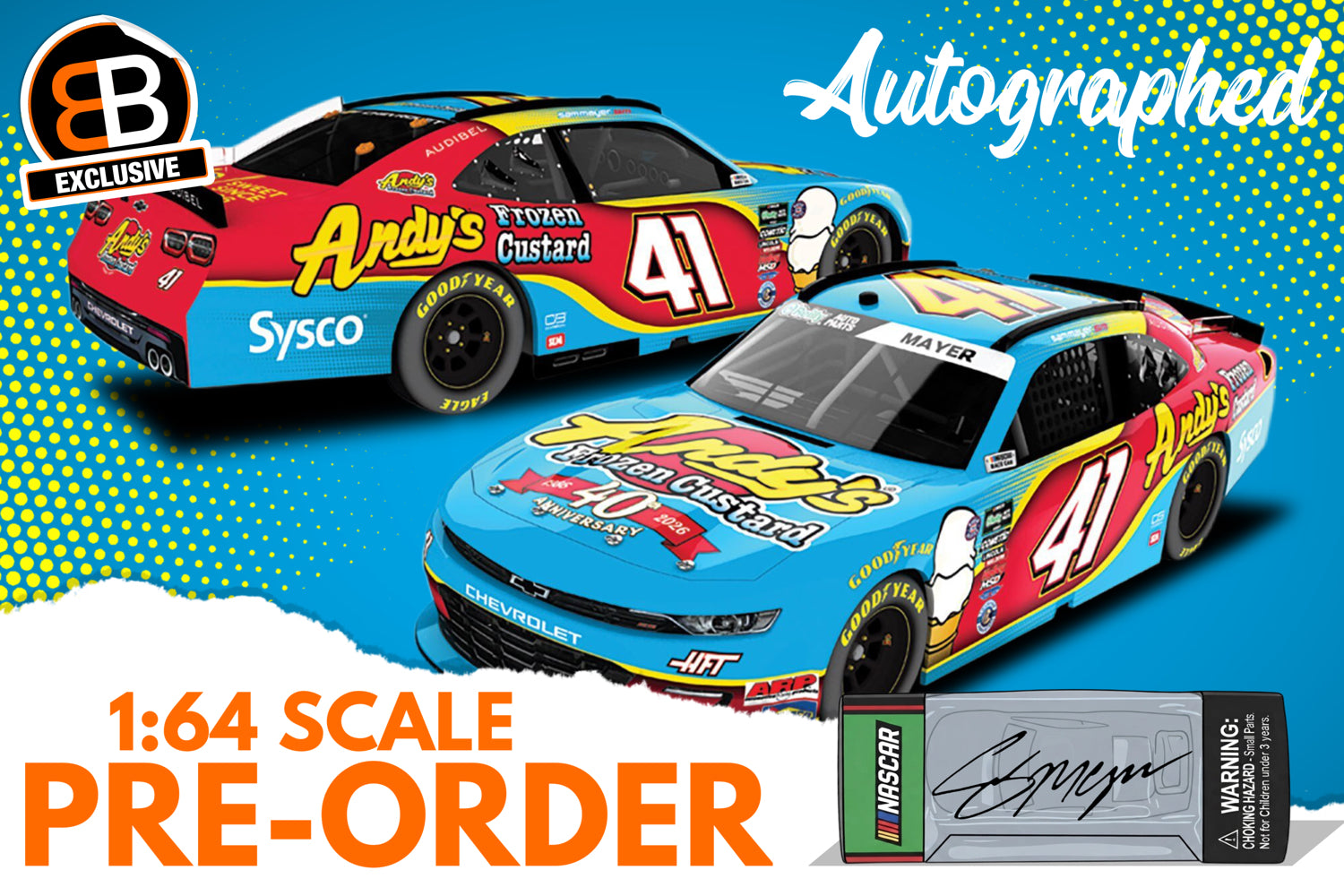 2026 Sam Mayer 1:64 Andy's Frozen Custard Autographed Diecast (SITE EXCLUSIVE)