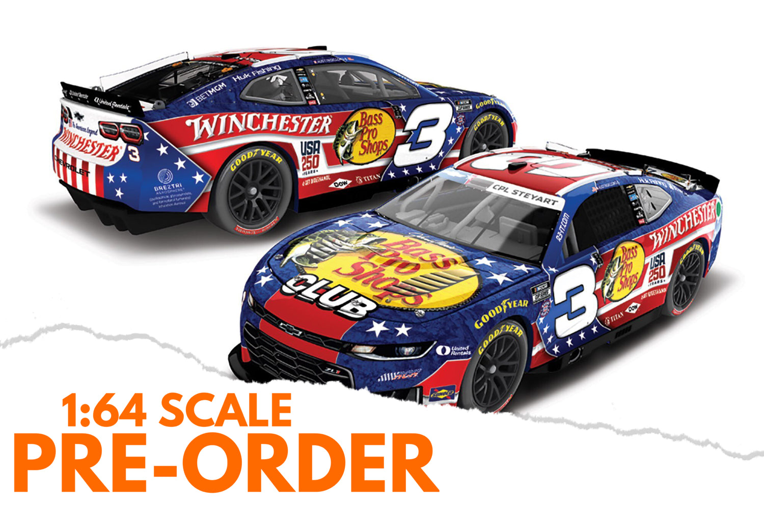 2026 Austin Dillon 1:64 Bass Pro Shops / Winchester Patriotic Diecast