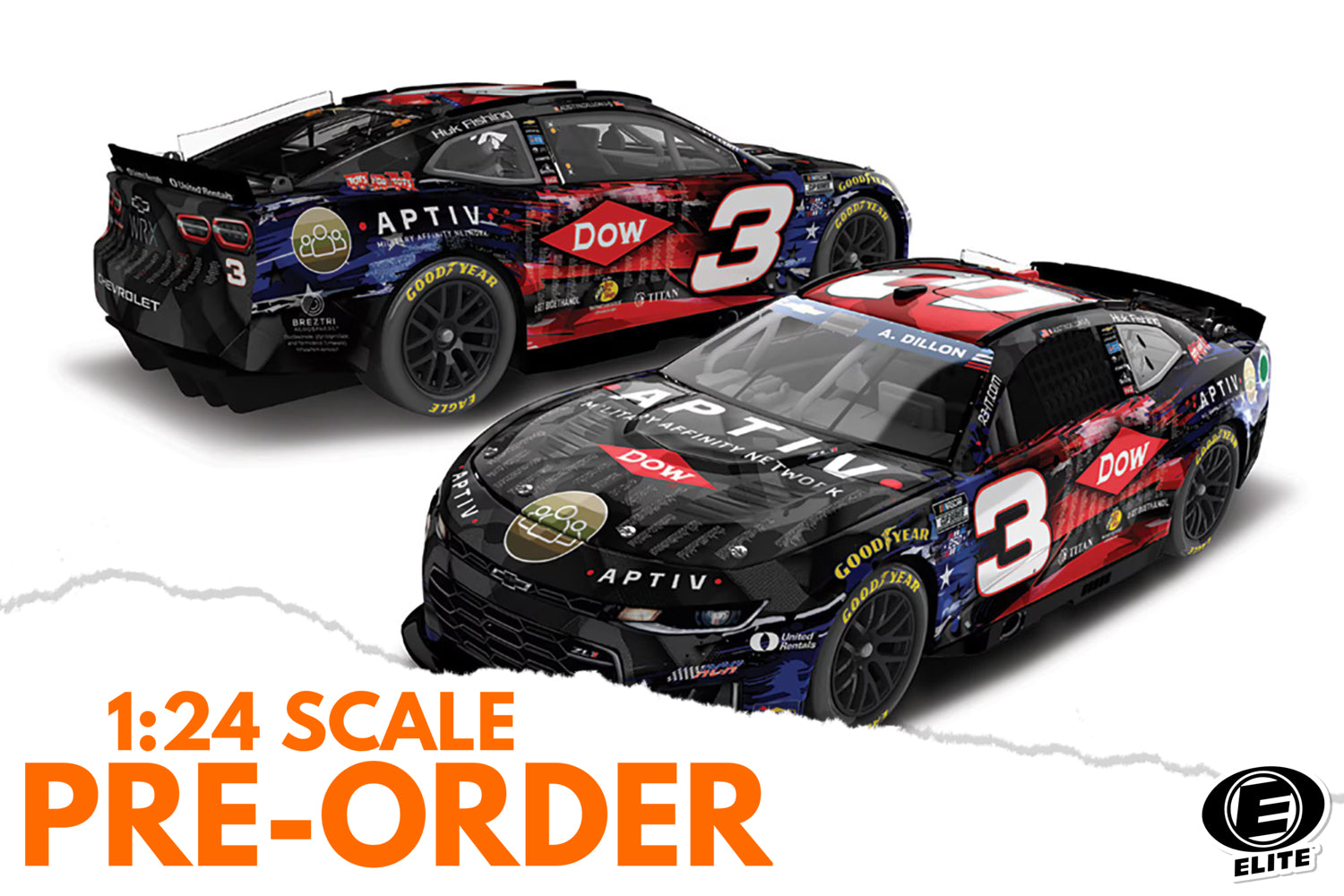 2026 Austin Dillon 1:24 DOW Salutes to Veterans ELITE Diecast
