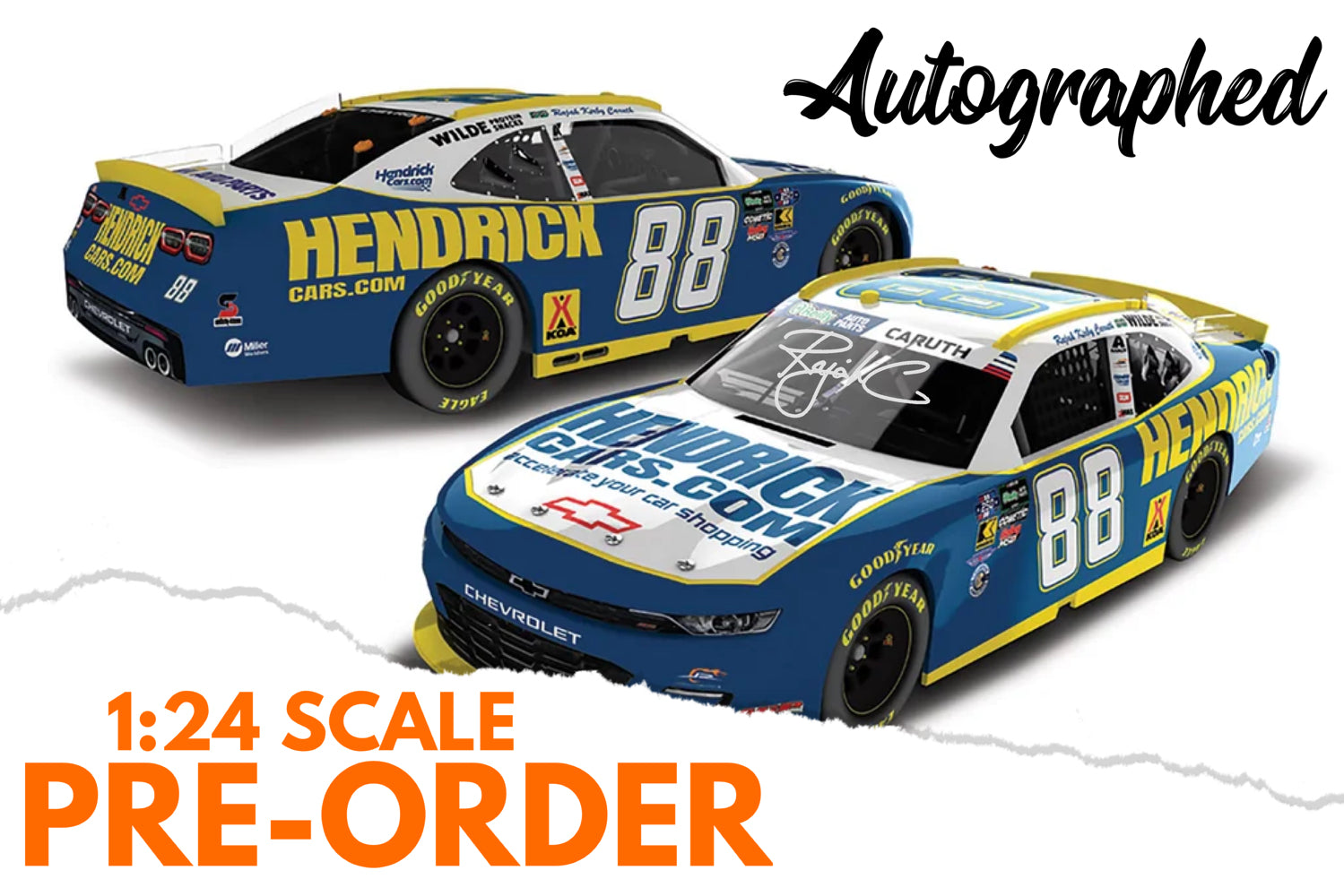 2026 Rajah Caruth 1:24 HendrickCars.com San Diego AUTOGRAPHED Diecast