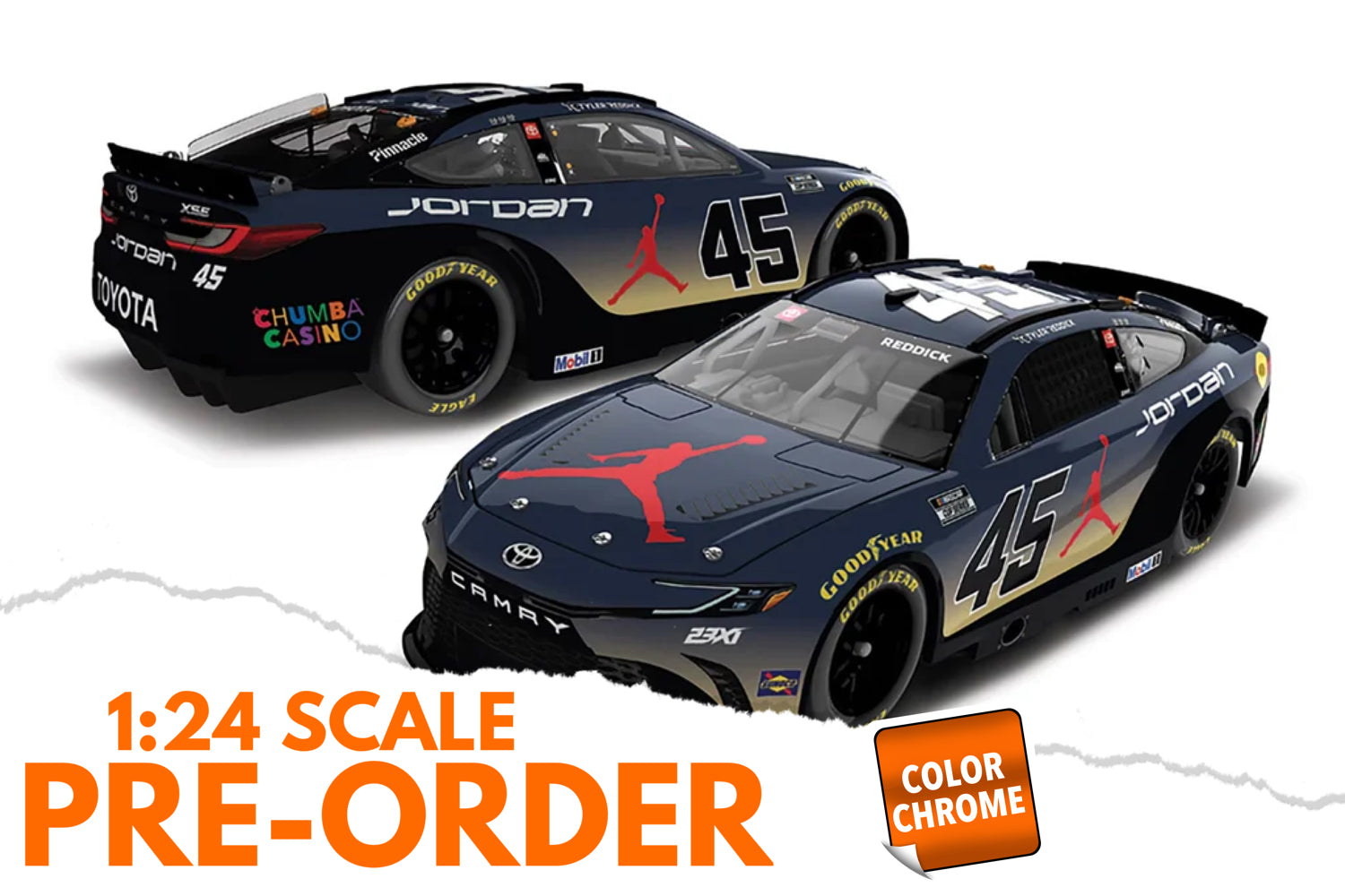2026 Tyler Reddick 1:24 Jordan Brand Phoenix COLOR CHROME Diecast