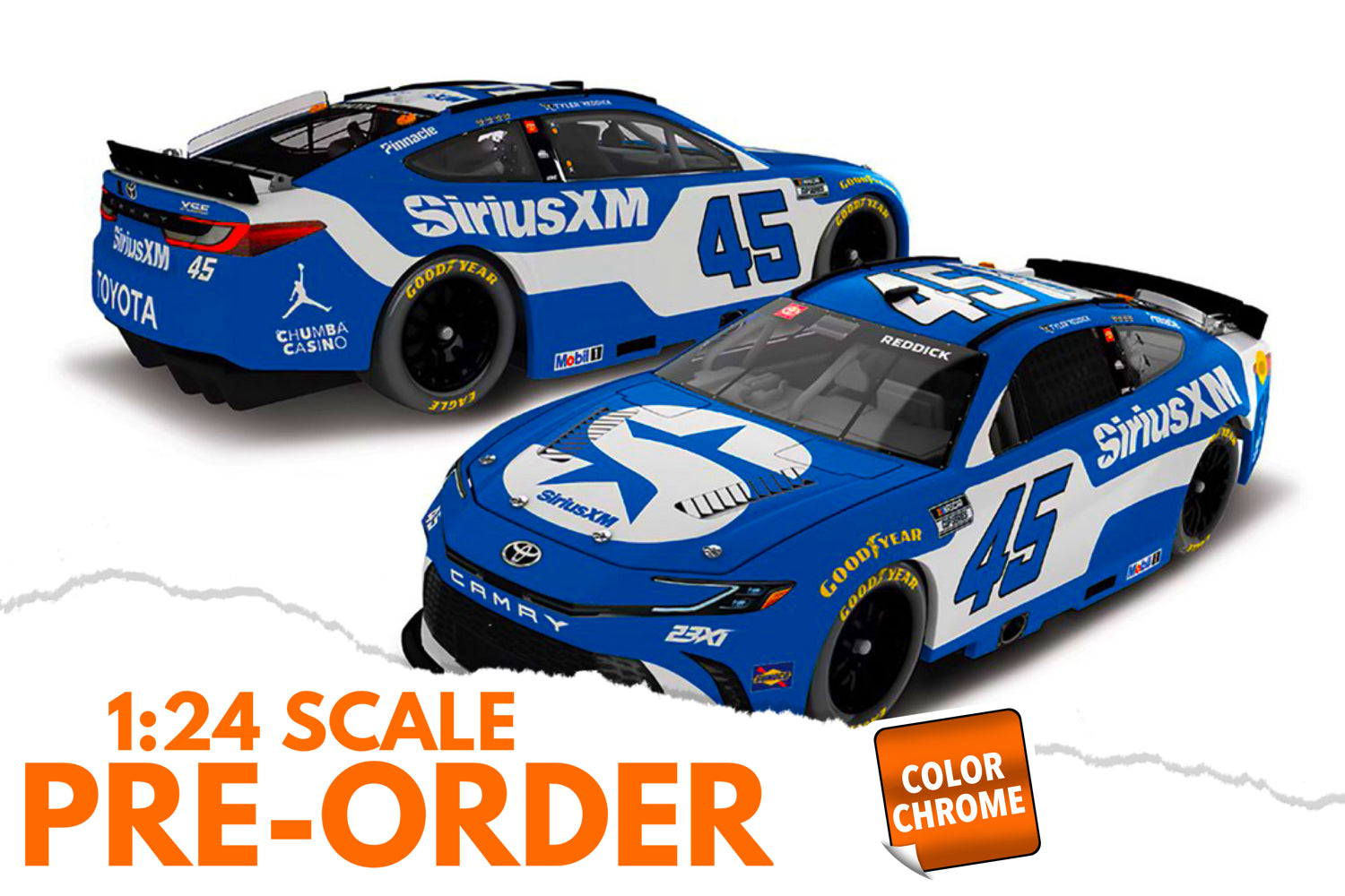2026 Tyler Reddick 1:24 SiriusXM COLOR CHROME Diecast