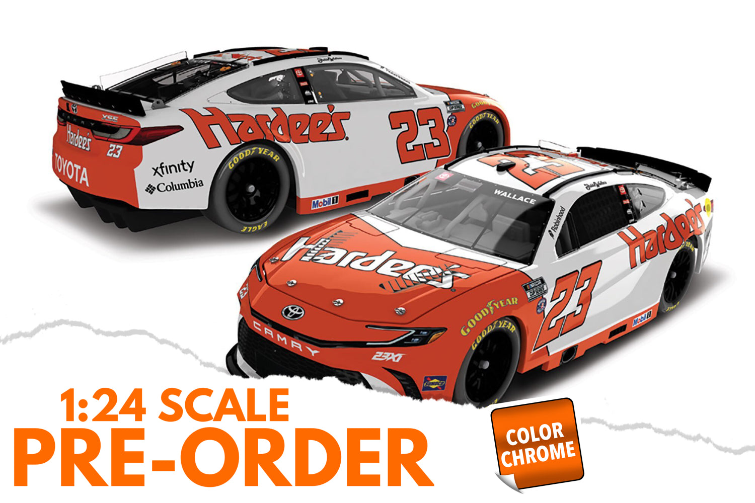 2026 Bubba Wallace 1:24 Hardee's Flashback COLOR CHROME NASCAR Diecast