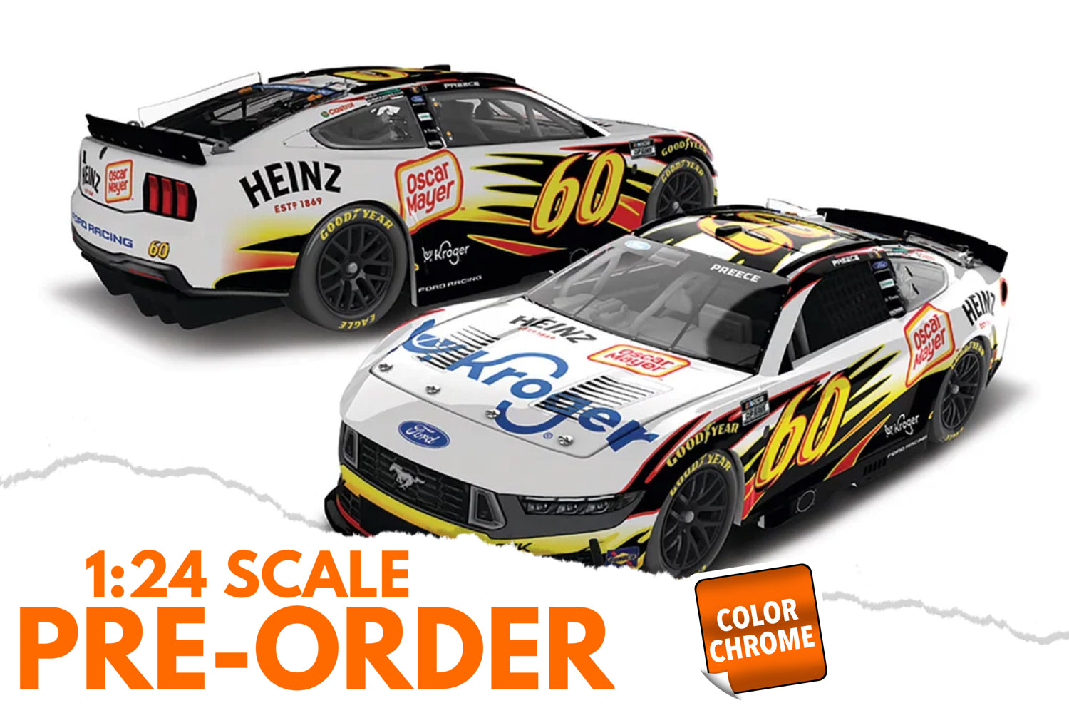 2026 Ryan Preece 1:24 Kroger / Oscar Mayer / Heinz Throwback COLOR CHROME Diecast