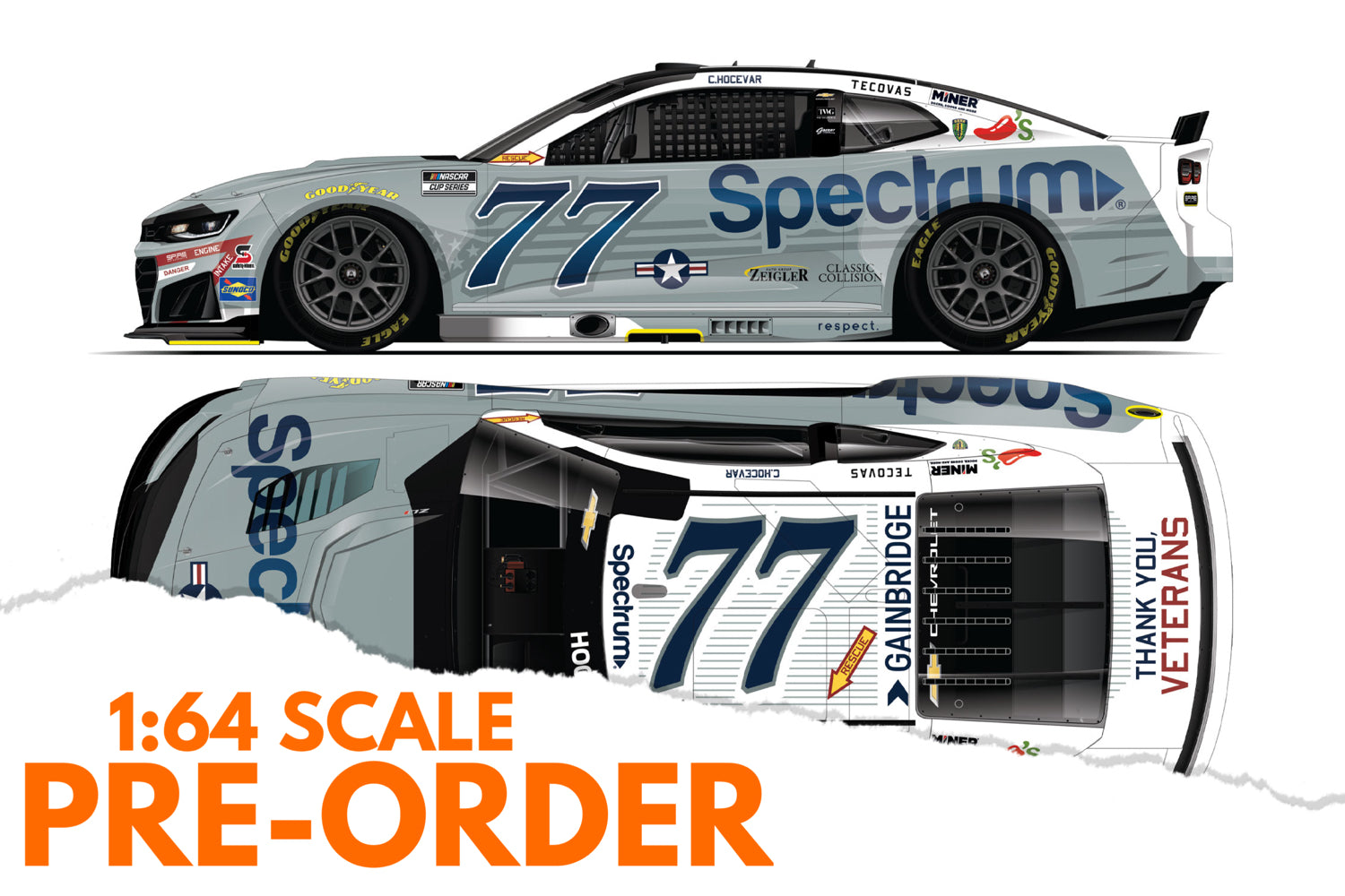 2026 Carson Hocevar 1:64 Spectrum Patriotic NASCAR Diecast