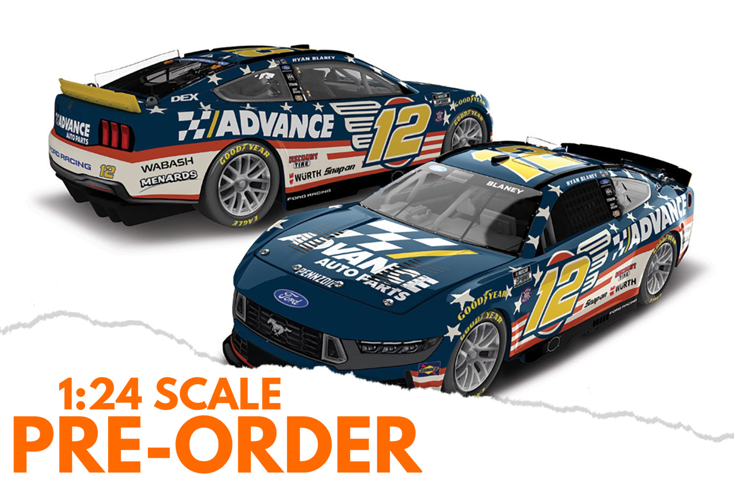 2026 Ryan Blaney 1:24 Advance Auto Parts Patriotic NASCAR Diecast
