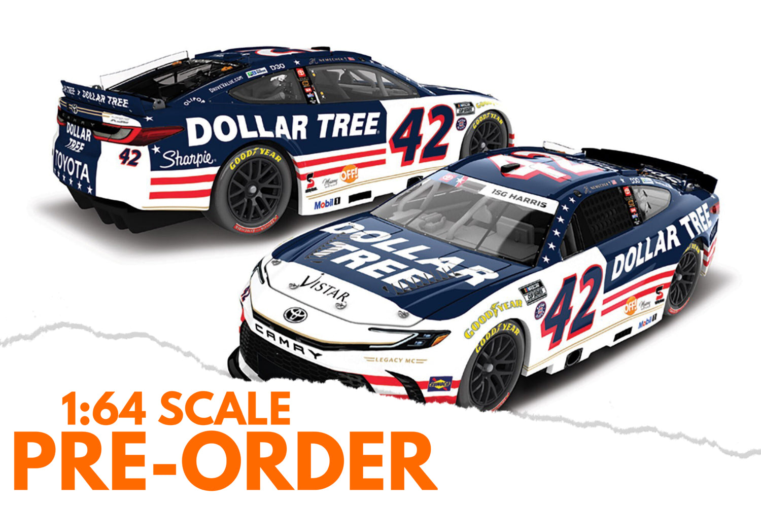 2026 John Hunter Nemechek 1:64 Dollar Tree Patriotic Diecast