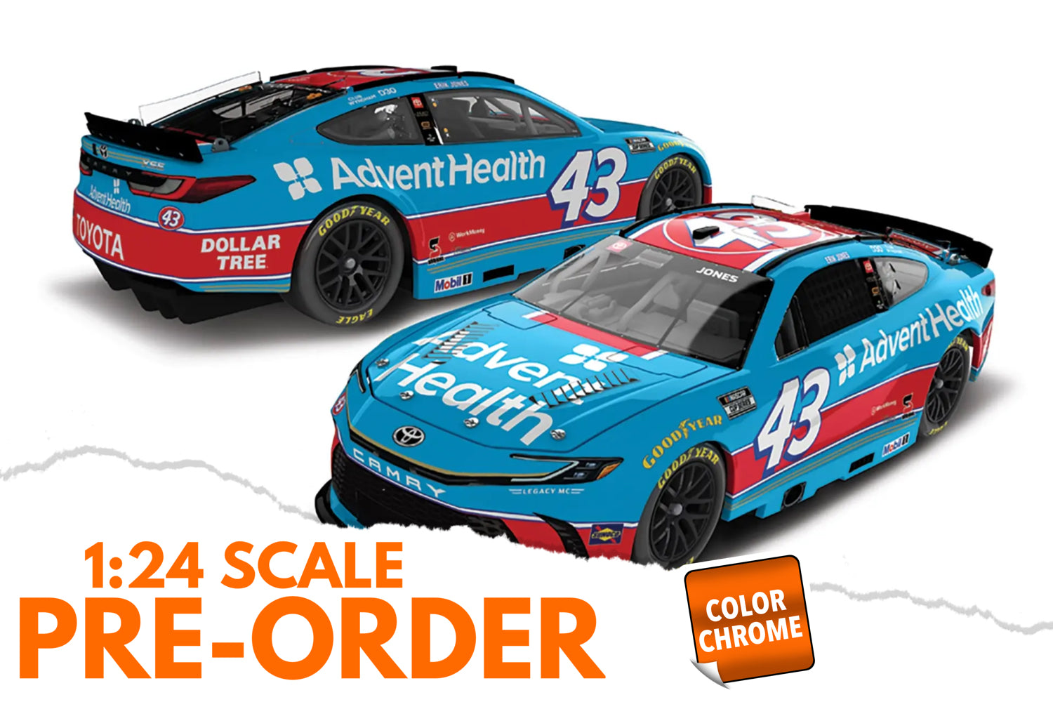2026 Erik Jones 1:24 AdventHealth Throwback COLOR CHROME Diecast