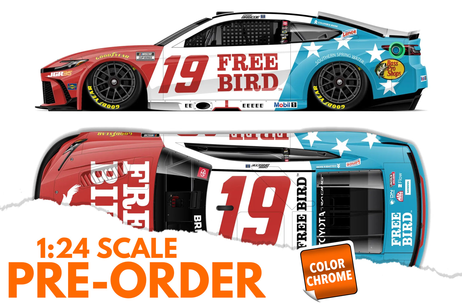2026 Chase Briscoe 1:24 Free Bird Patriotic COLOR CHROME Diecast