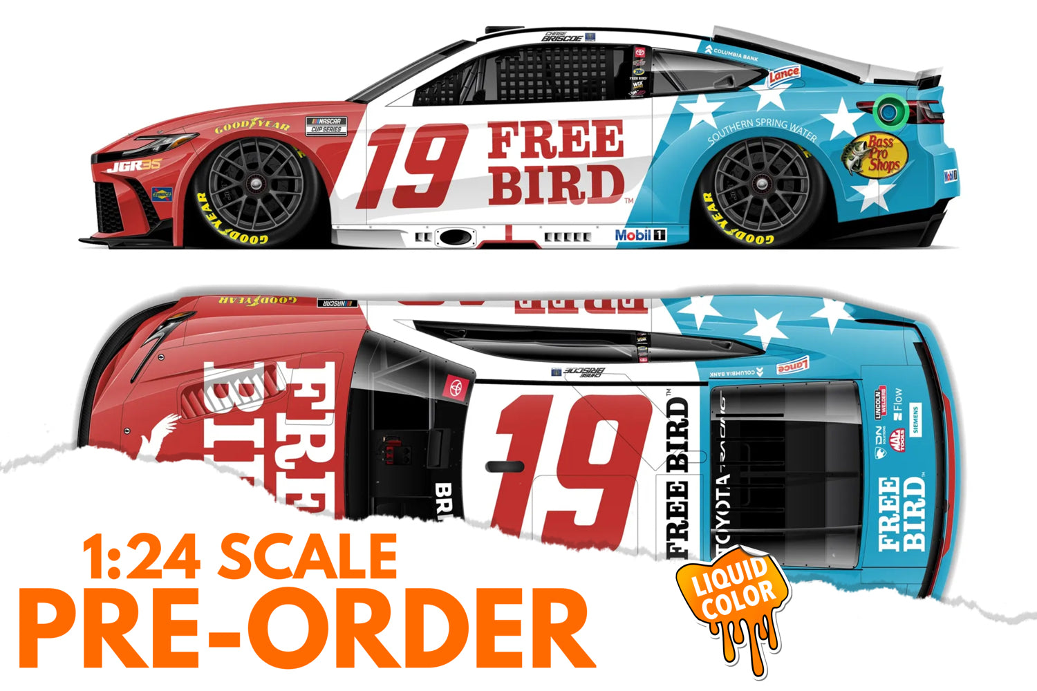 2026 Chase Briscoe 1:24 Free Bird Patriotic LIQUID COLOR Diecast