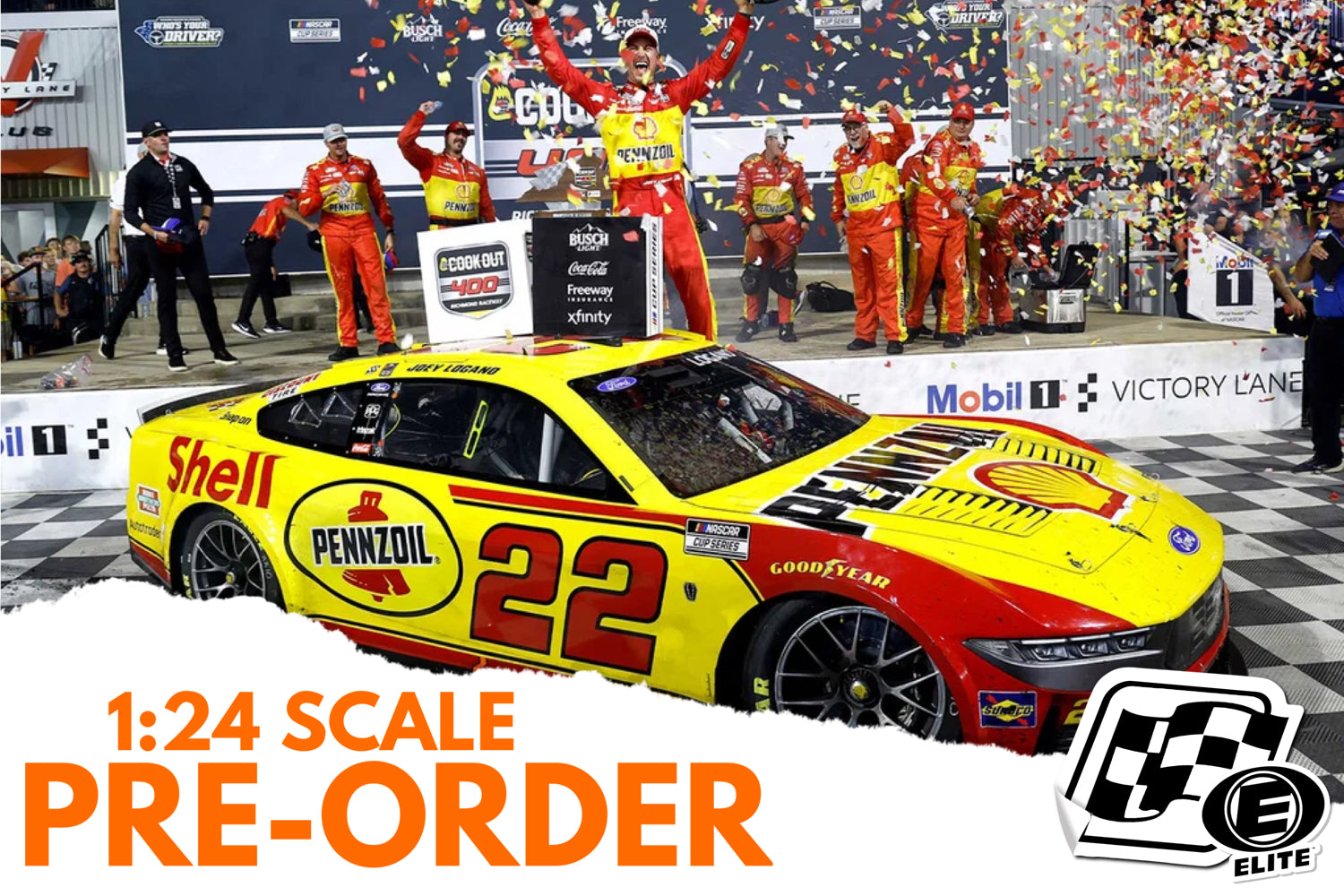 2026 Joey Logano 1:24 Shell/Pennzoil Richmond Race Win ELITE Diecast