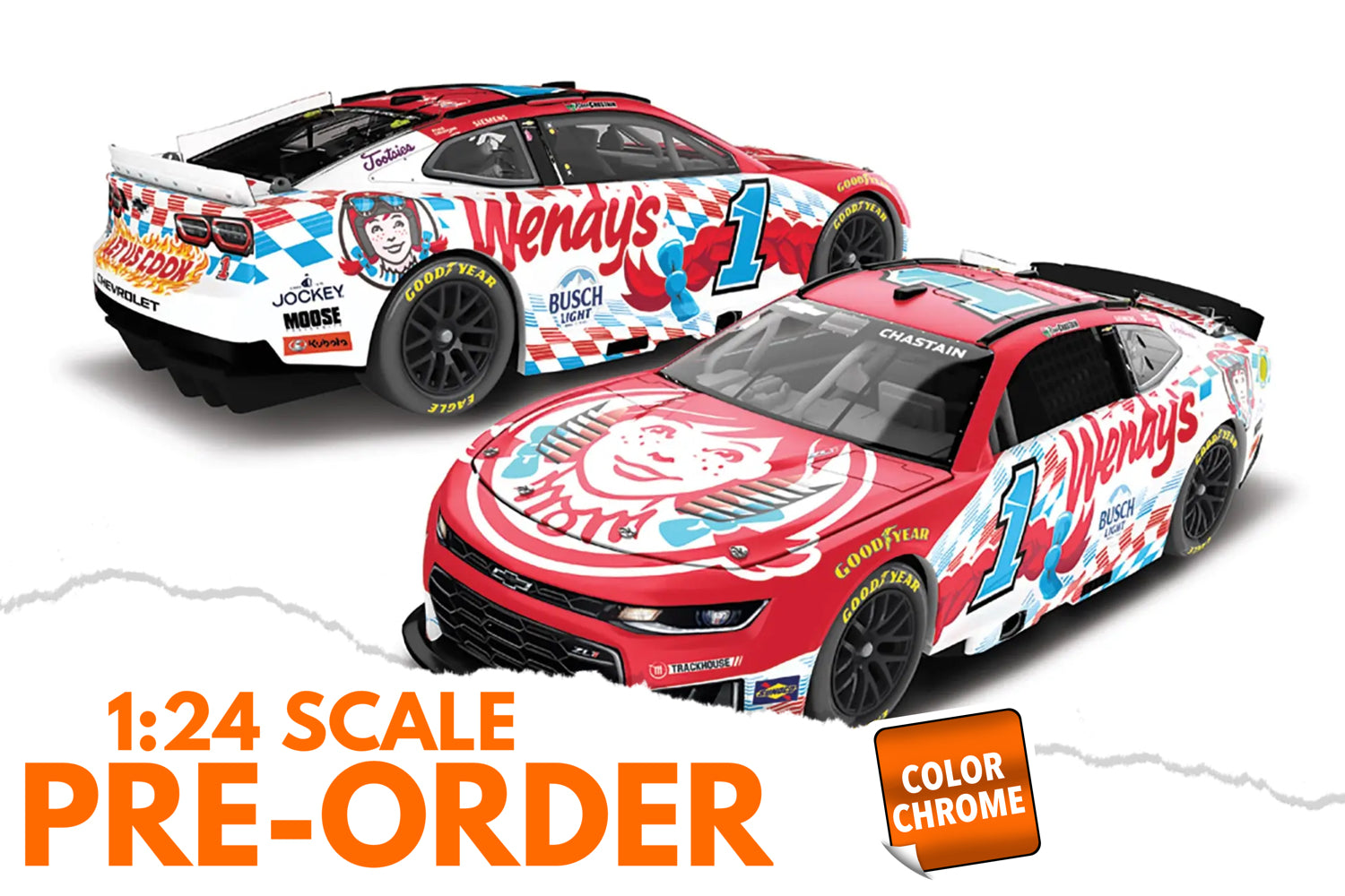 2026 Ross Chastain 1:24 Wendy's COLOR CHROME Diecast