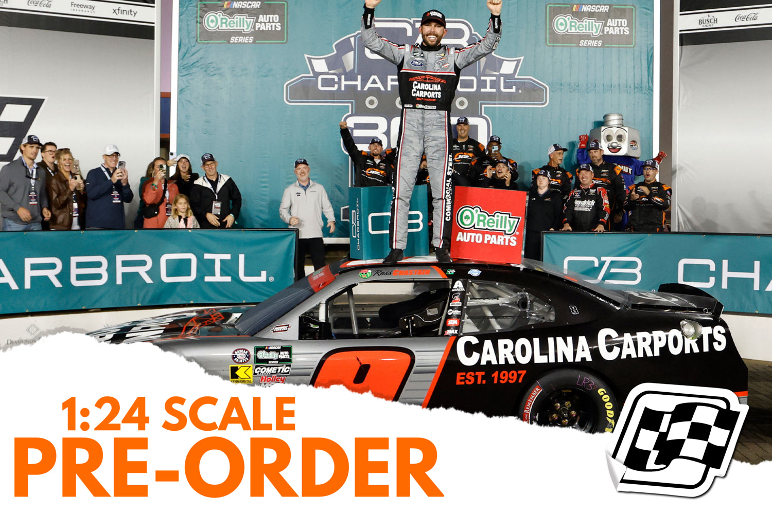 2026 Ross Chastain 1:24 Carolina Carports Charlotte Race Win Diecast