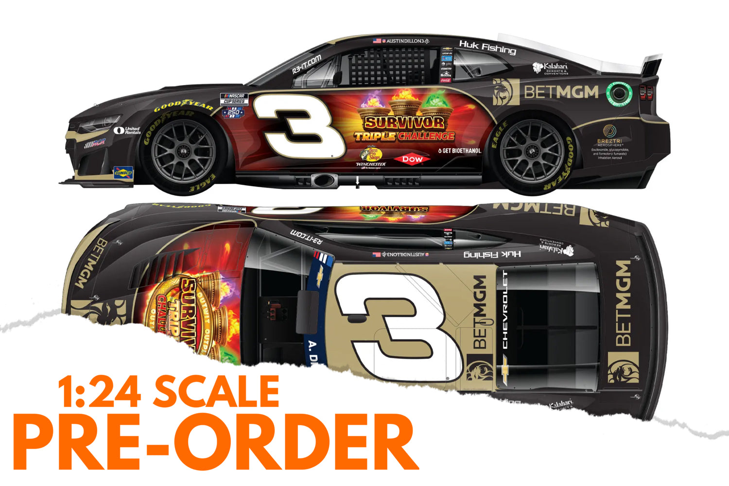 2026 Austin Dillon 1:24 BetMGM Survivor Triple Challenge NASCAR Diecast
