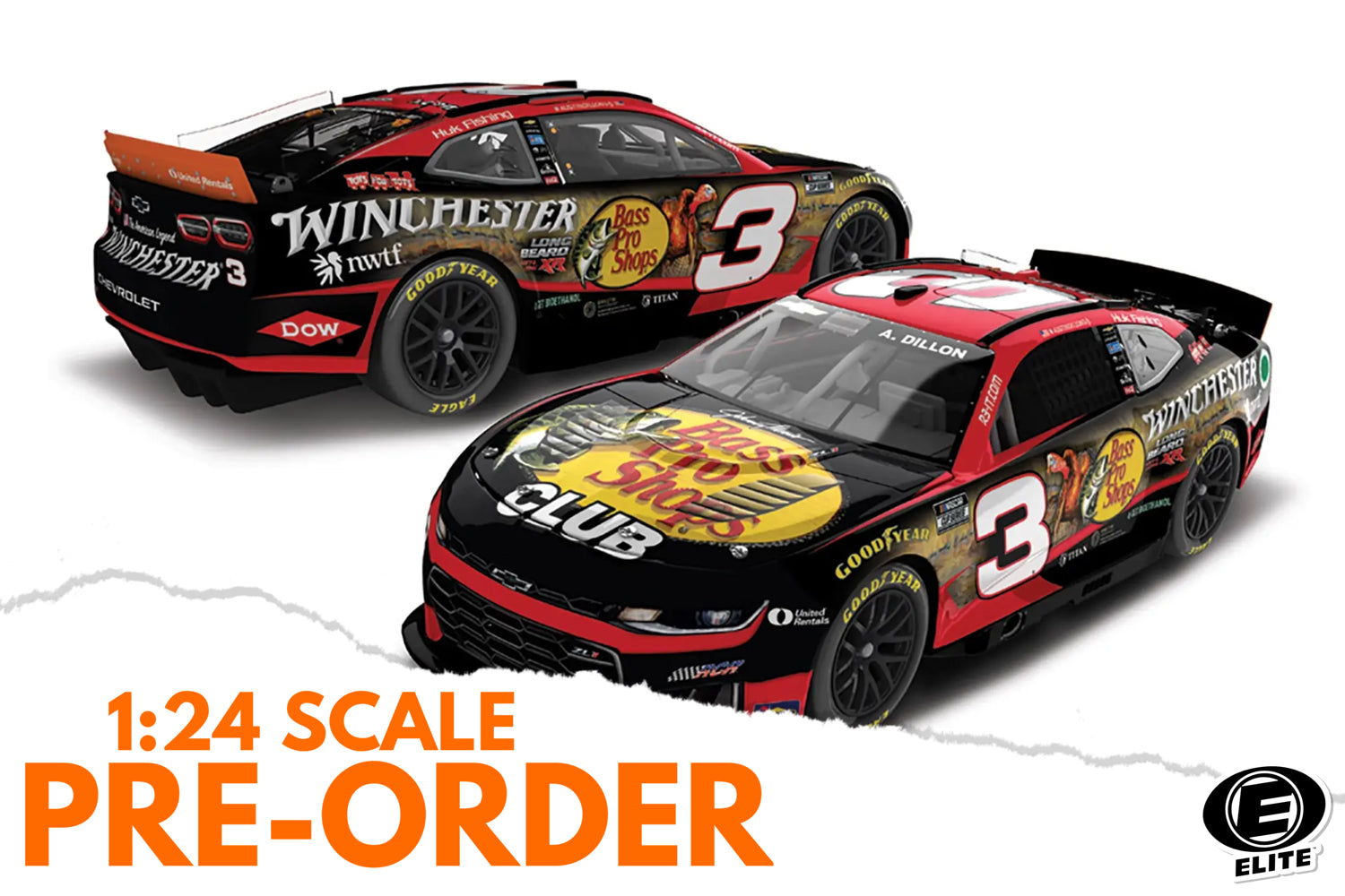 2026 Austin Dillon 1:24 Bass Pro Shops / Winchester Long Beard XR ELITE Diecast
