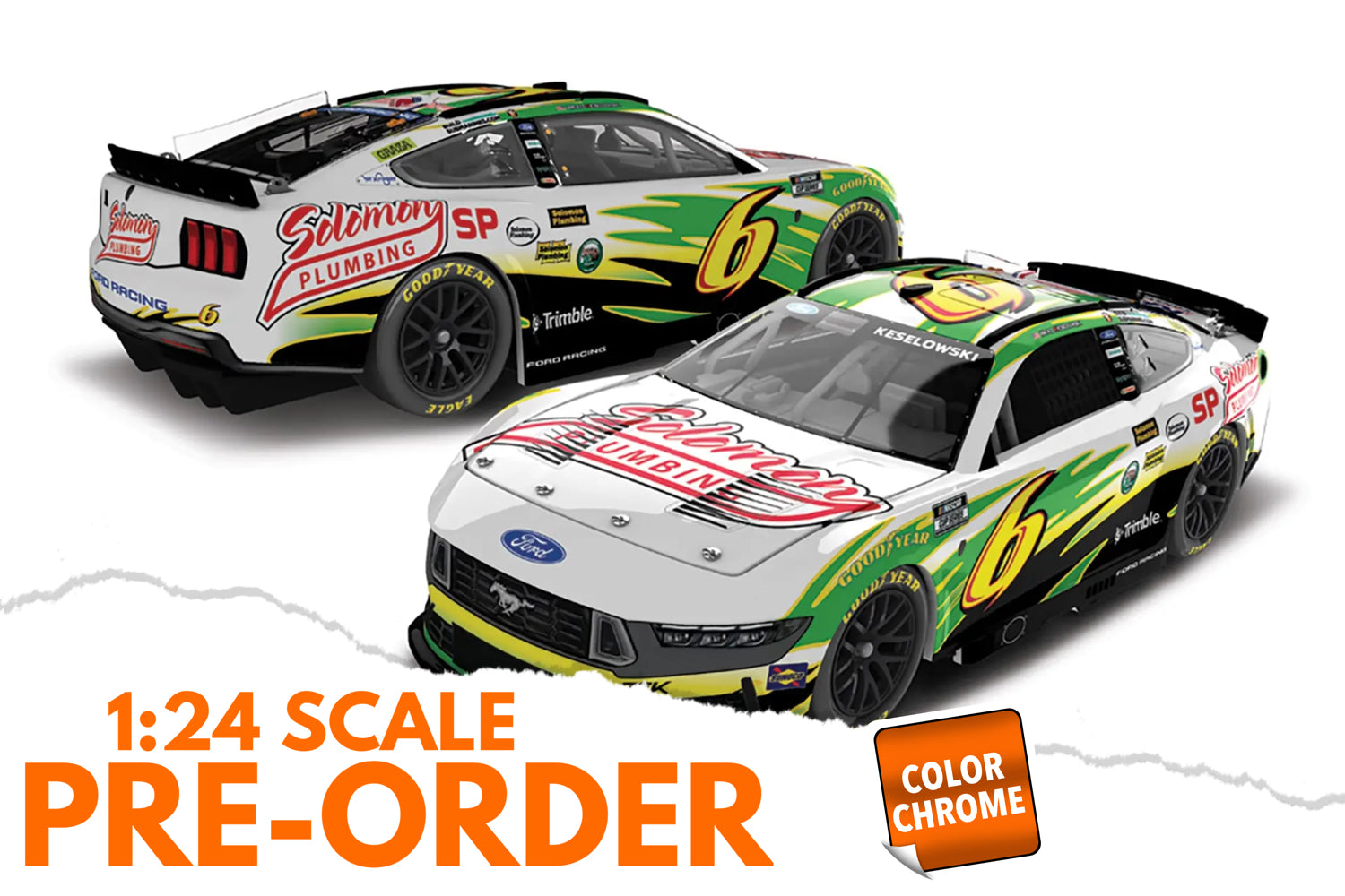 2026 Brad Keselowski 1:24 Solomon Plumbing Throwback COLOR CHROME Diecast