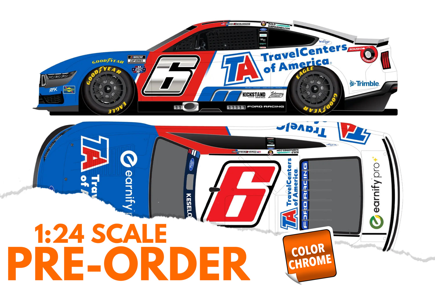 2026 Brad Keselowski 1:24 Travelcenters of America COLOR CHROME Diecast