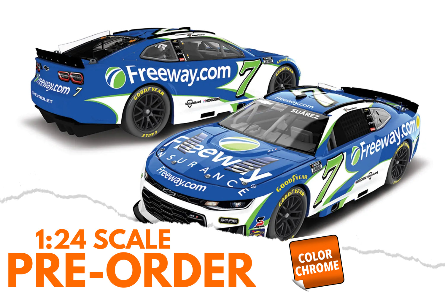2026 Daniel Suarez 1:24 Freeway Insurance COLOR CHROME Diecast