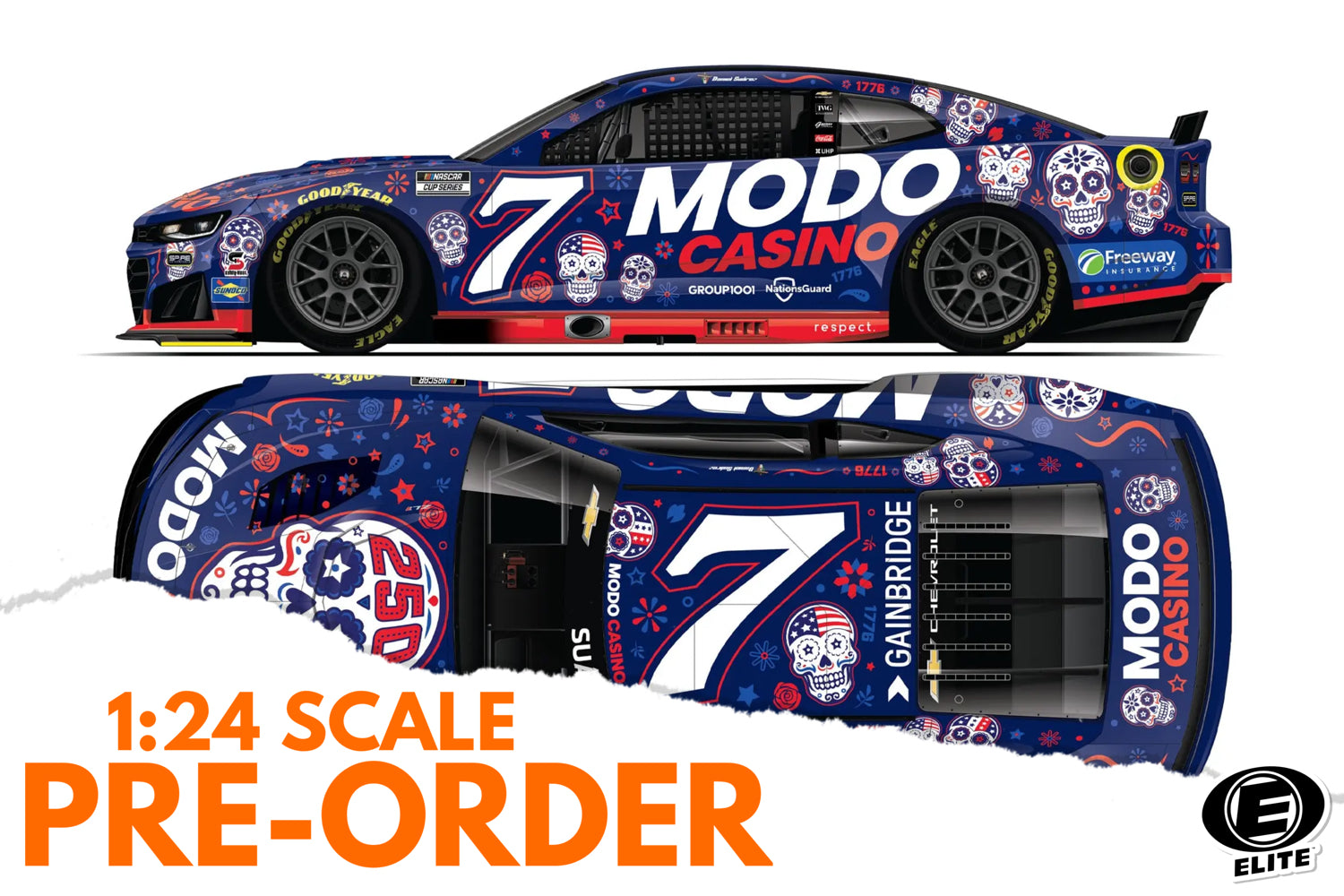 2026 Daniel Suarez 1:24 Modo Casino Sugar Skulls ELITE Diecast