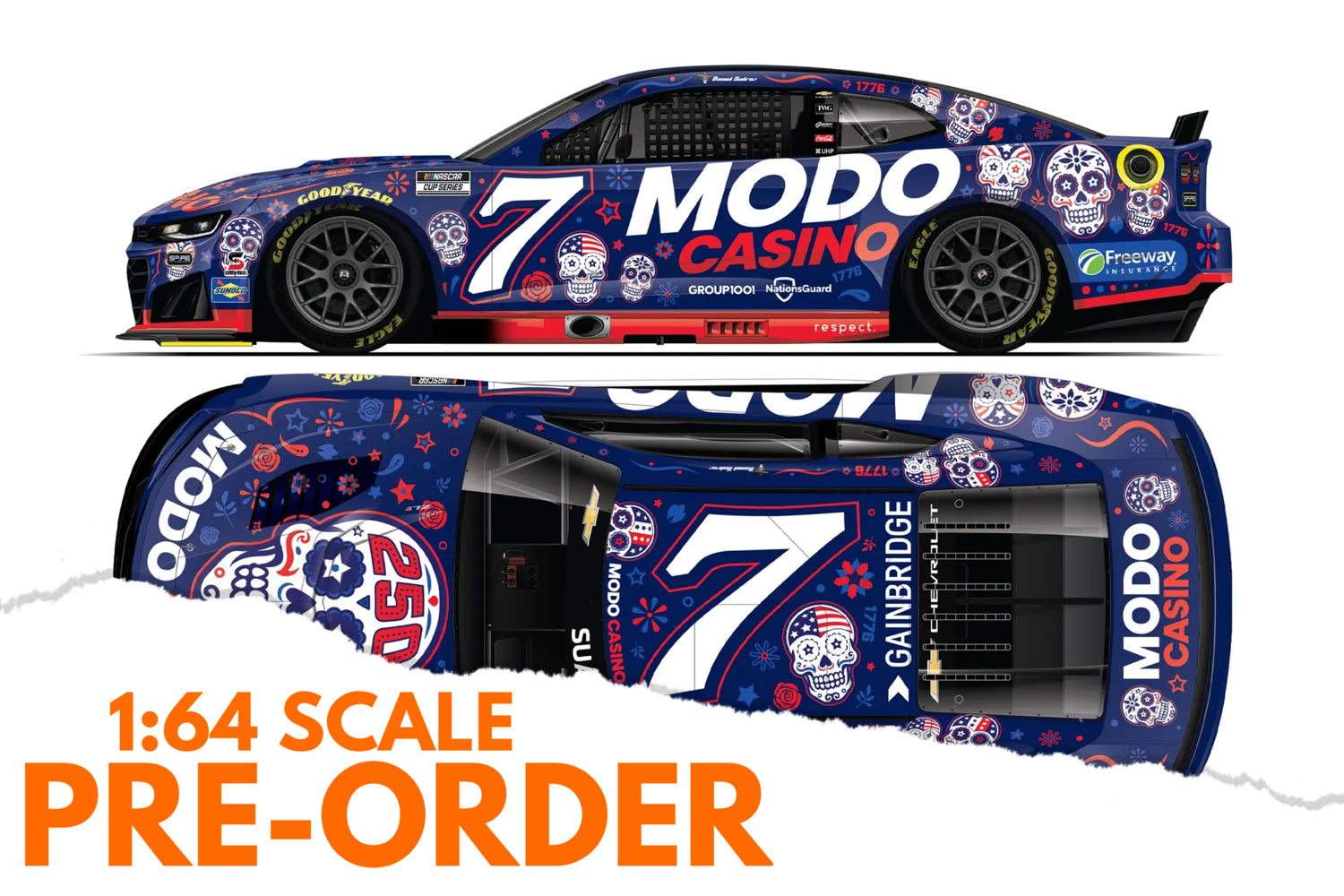 2026 Daniel Suarez 1:64 Modo Casino Sugar Skulls Diecast
