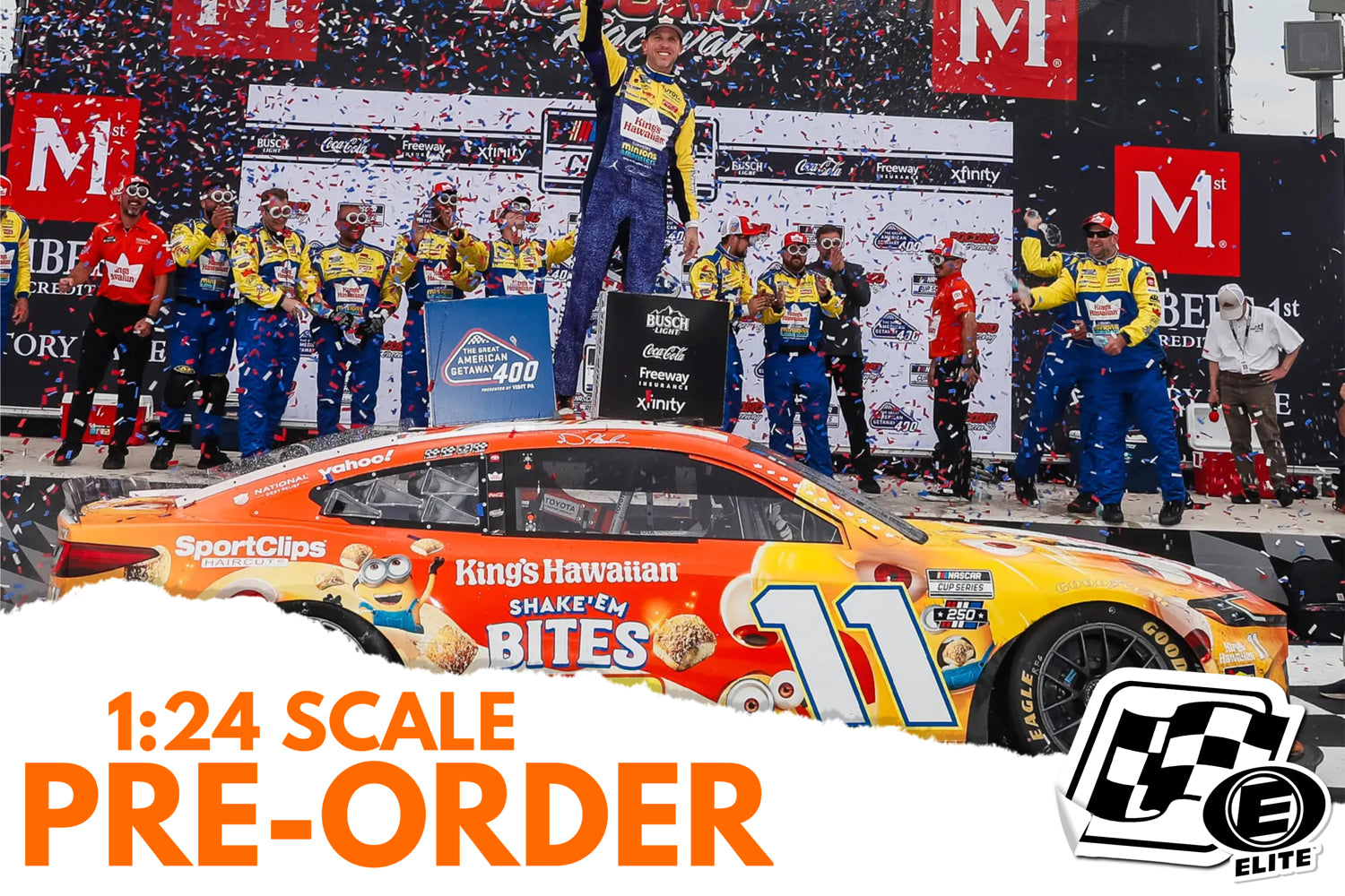 2026 Denny Hamlin 1:24 King's Hawaiian Shake 'Em Bites Pocono Race Win ELITE Diecast