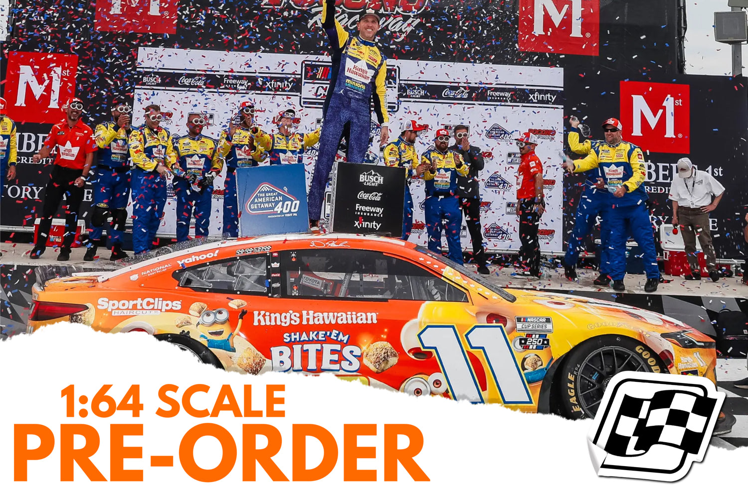 2026 Denny Hamlin 1:64 King's Hawaiian Shake 'Em Bites Pocono Race Win Diecast