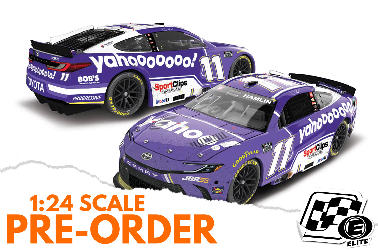 2026 Denny Hamlin 1:24 Yahoo! Las Vegas Pennzoil 400 Race Win ELITE Diecast