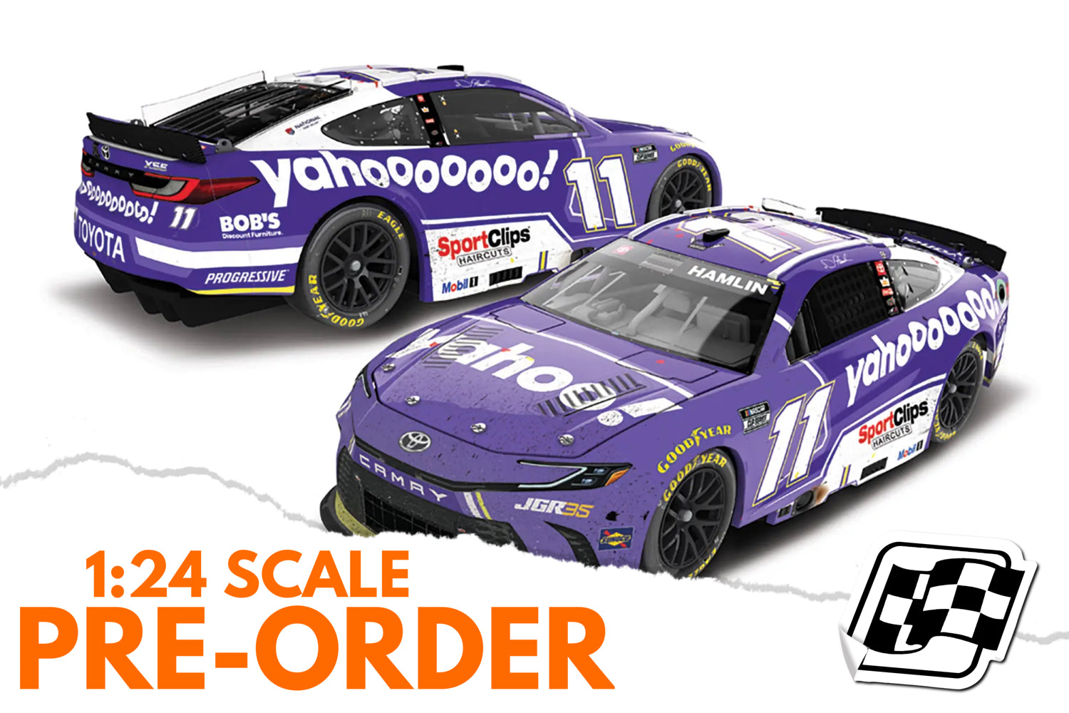 2026 Denny Hamlin 1:24 Yahoo! Las Vegas Pennzoil 400 Race Win Diecast