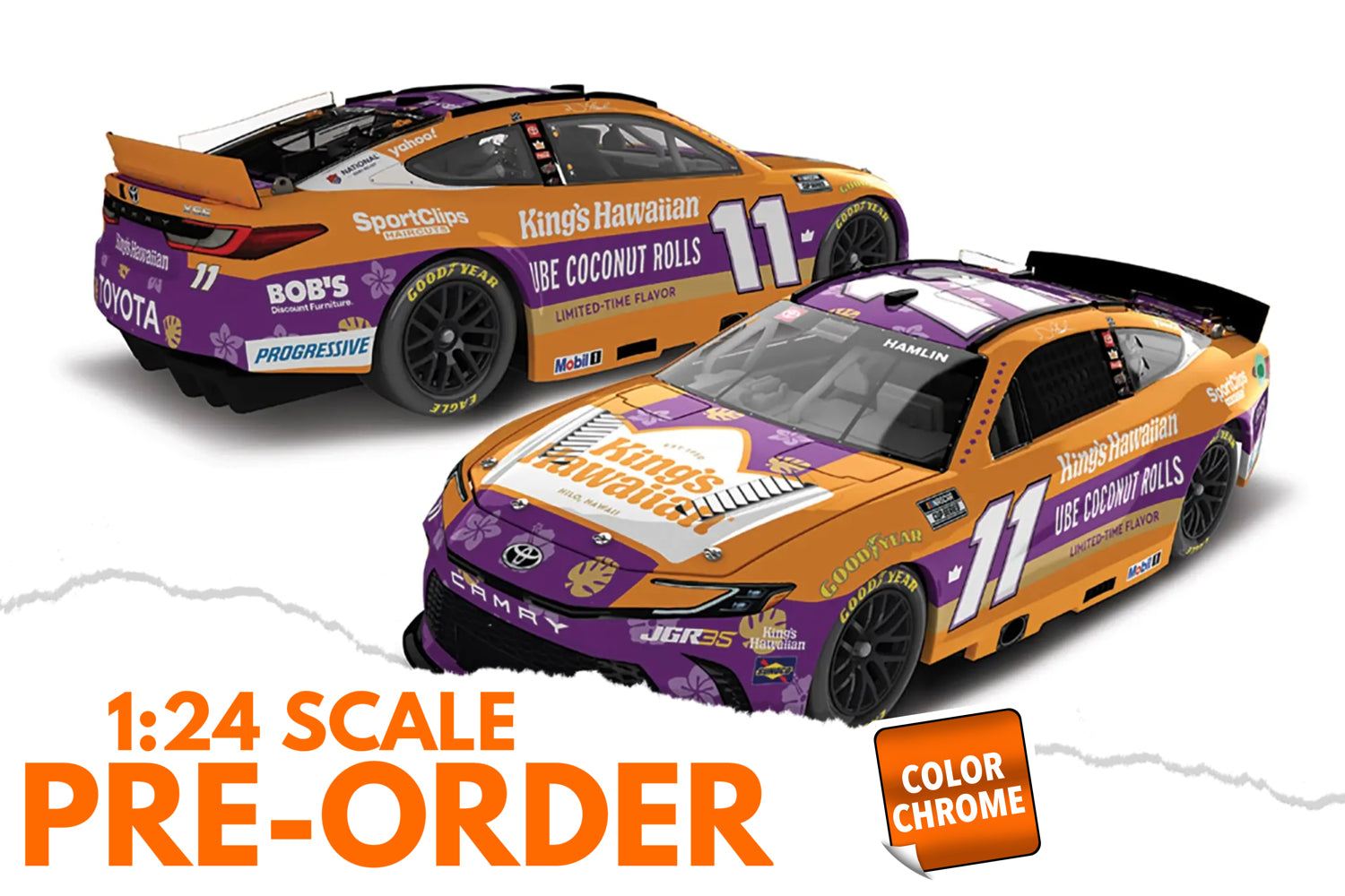 2026 Denny Hamlin 1:24 King’s Hawaiian UBE Coconut Rolls Diecast