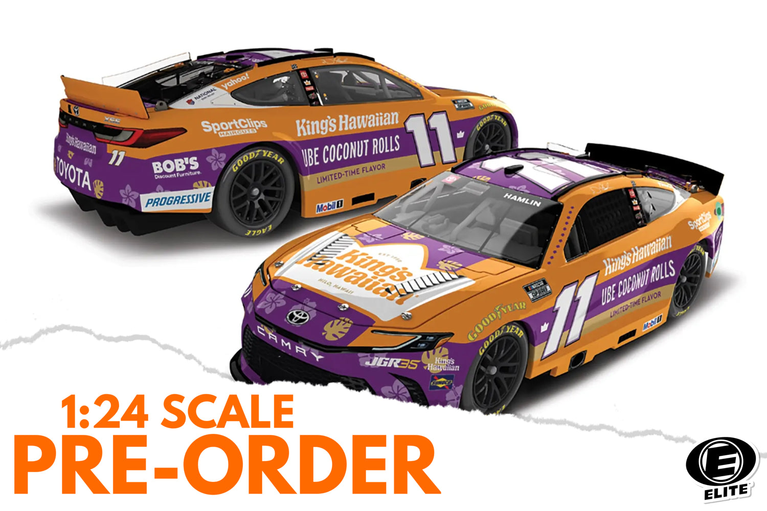 2026 Denny Hamlin 1:24 King’s Hawaiian UBE Coconut Rolls Diecast