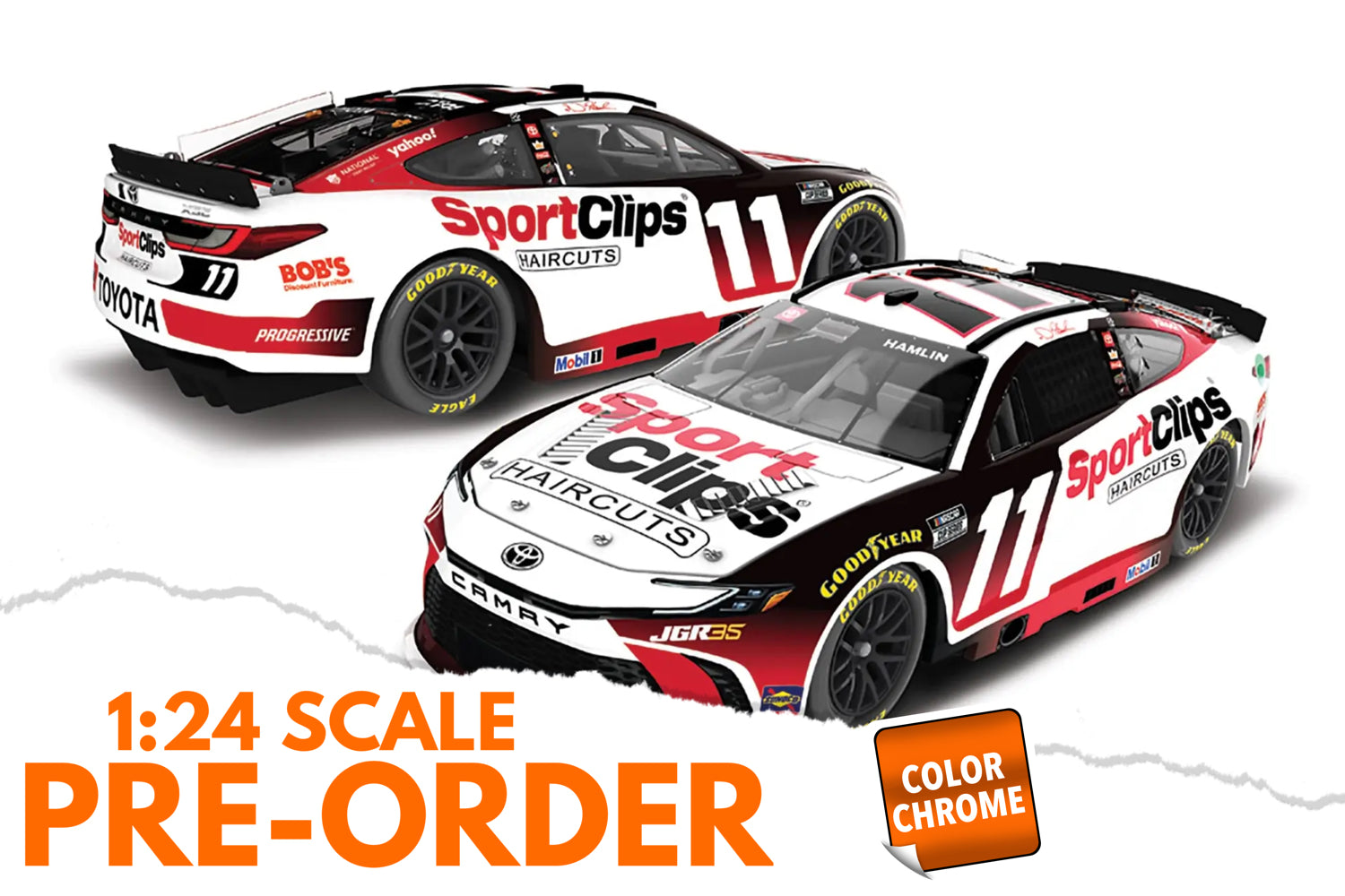 2026 Denny Hamlin 1:24 Sport Clips COLOR CHROME Diecast