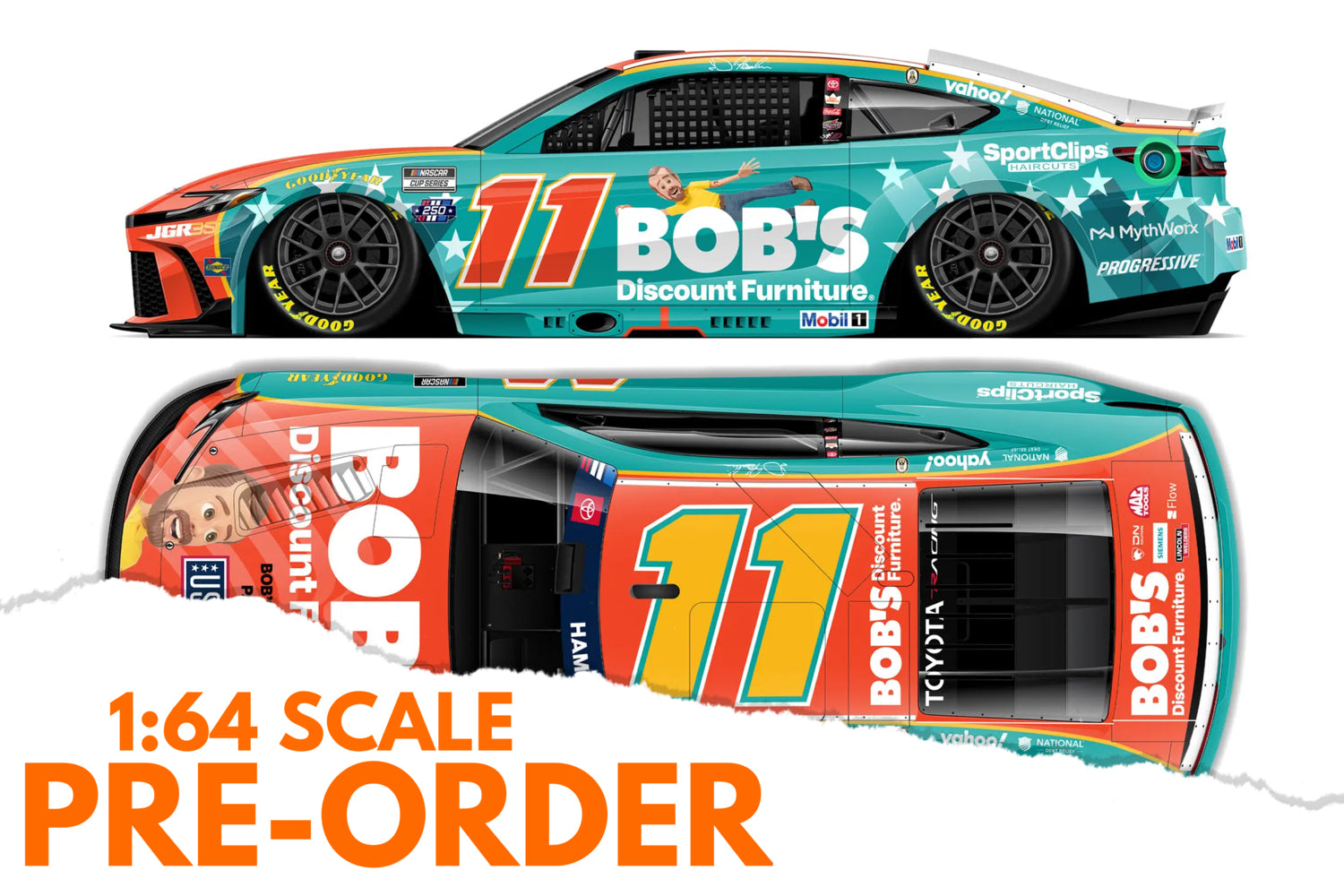 2026 Denny Hamlin 1:64 Bob's Discount Furniture Patriotic NASCAR Diecast