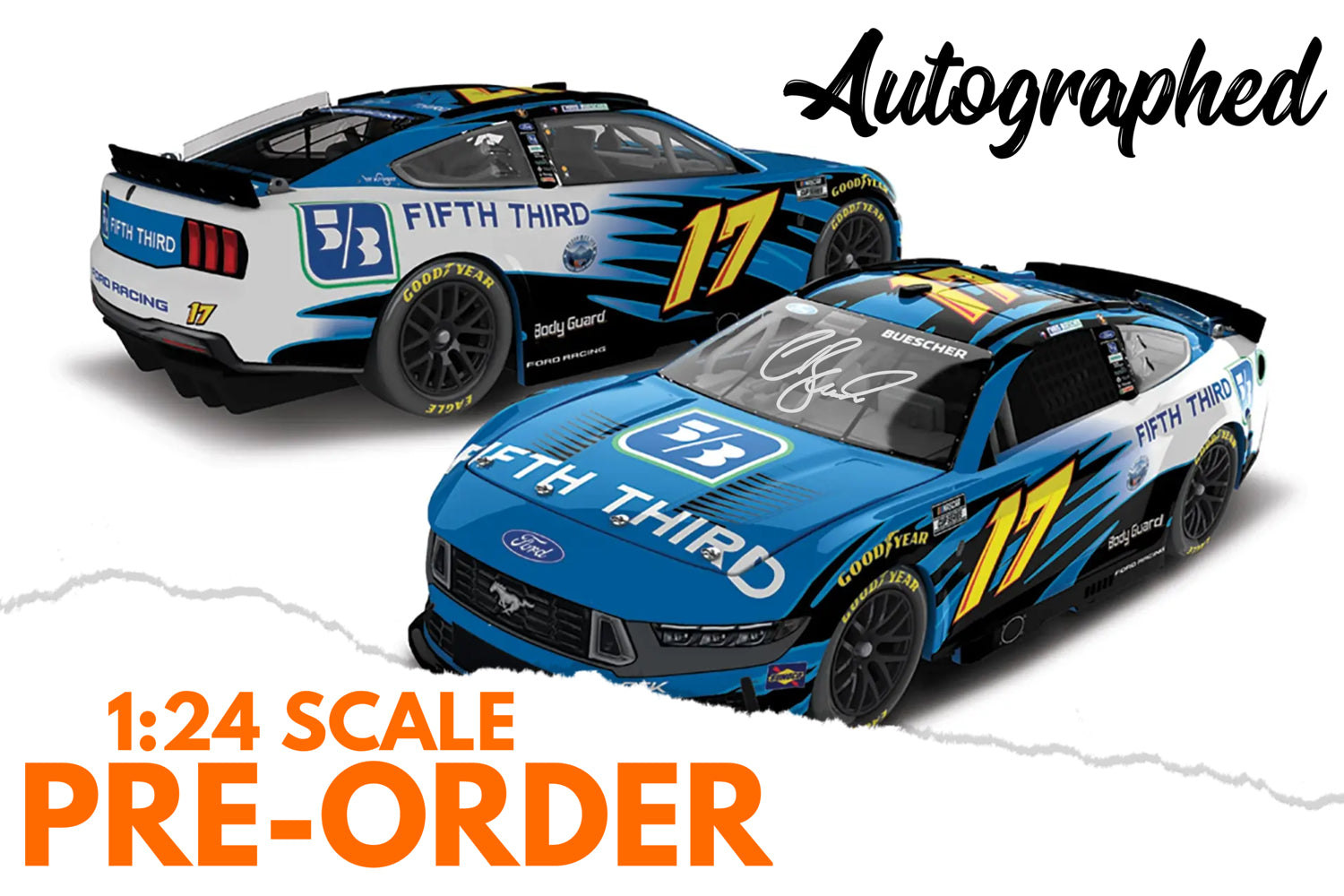2026 Chris Buescher 1:24 Fifth Third Bank Throwback AUTOGRAPHED Diecast