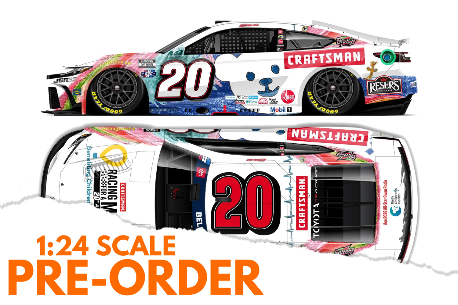 2026 Christopher Bell 1:24 Craftsman Racing for a Miracle NASCAR Diecast